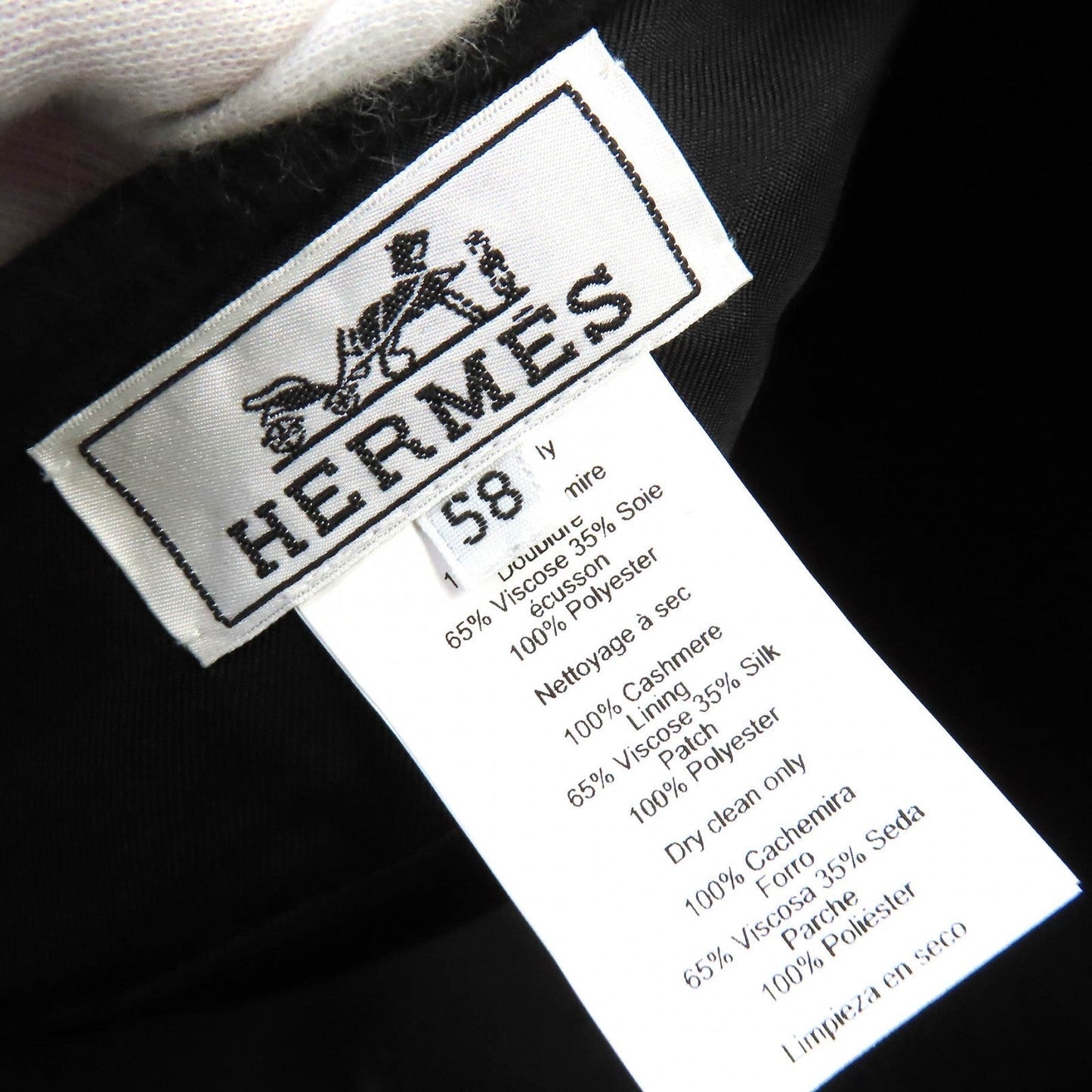 HERMES beret 222023N cashmere black Betec Saint Honore 58