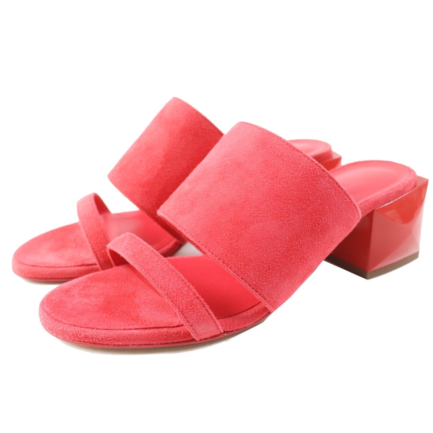 HERMES Sandals 211060Z Suede leather Rouge Corazon Cornelia 35.5