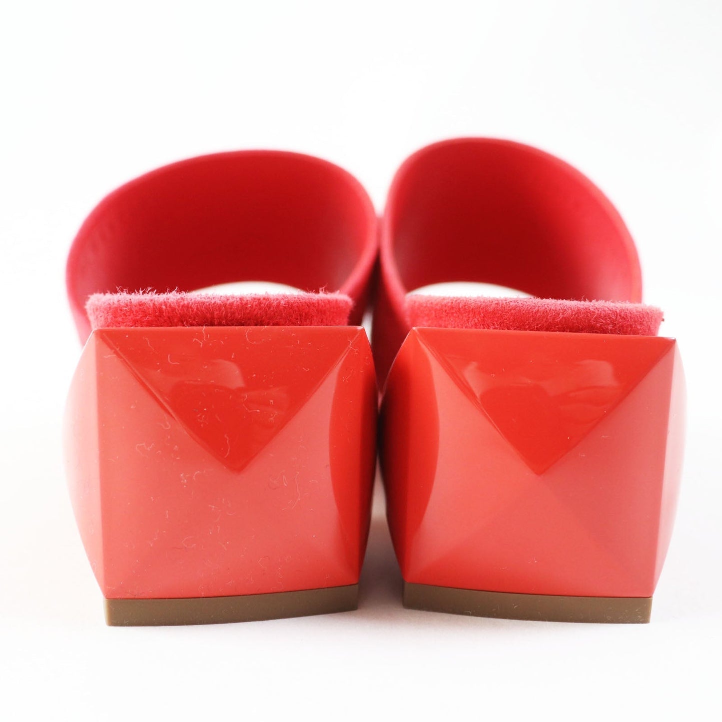 HERMES Sandals 211060Z Suede leather Rouge Corazon Cornelia 35.5