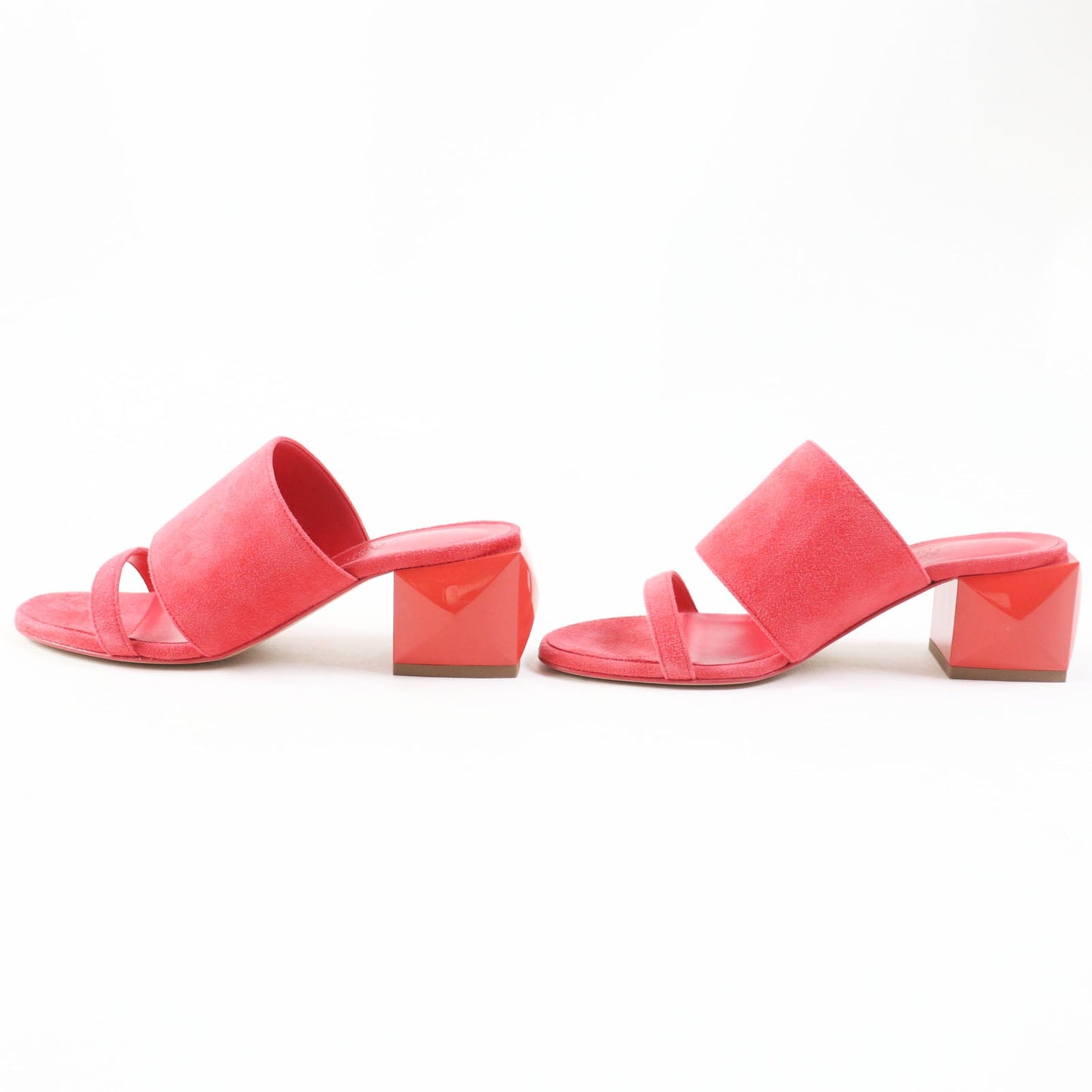 HERMES Sandals 211060Z Suede leather Rouge Corazon Cornelia 35.5