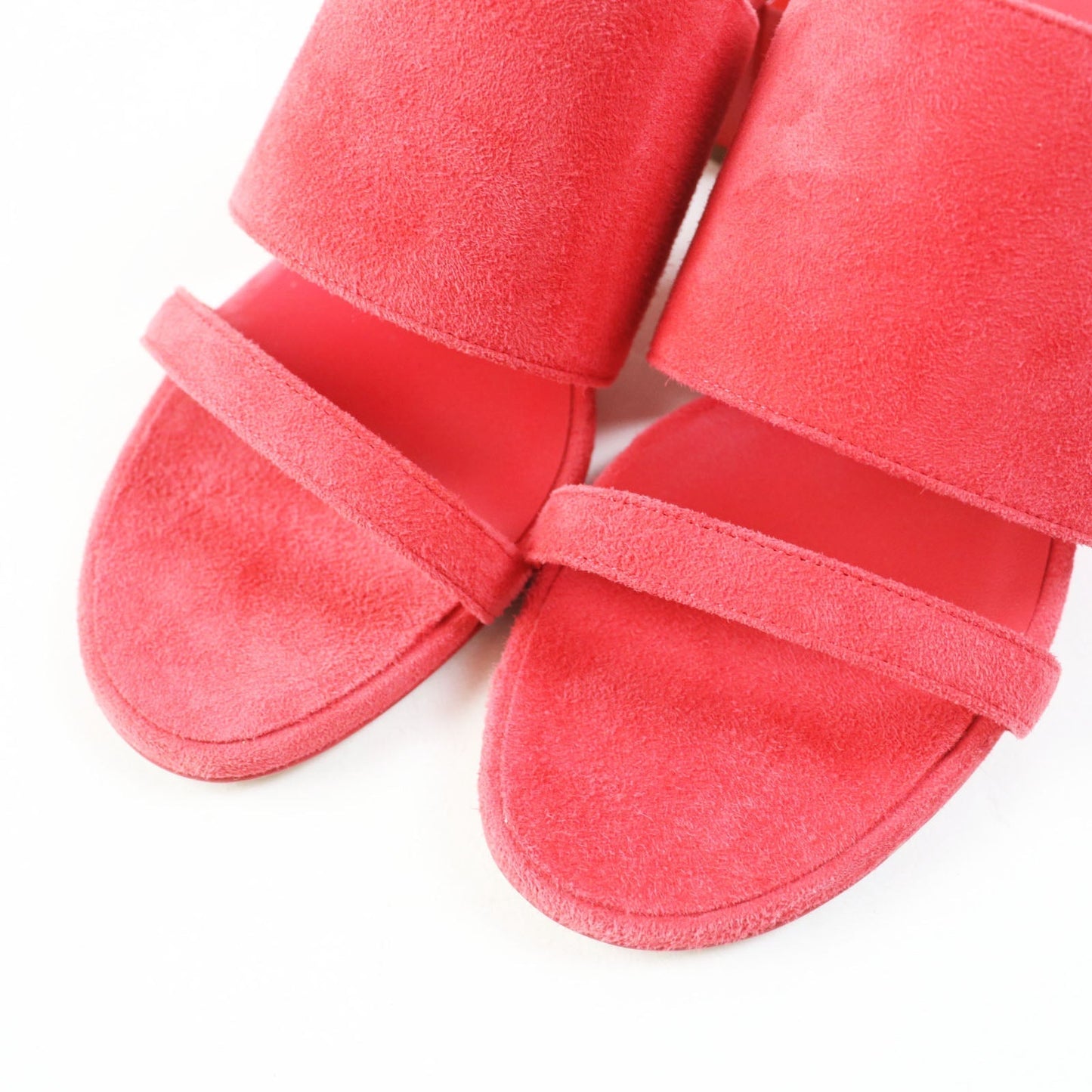 HERMES Sandals 211060Z Suede leather Rouge Corazon Cornelia 35.5