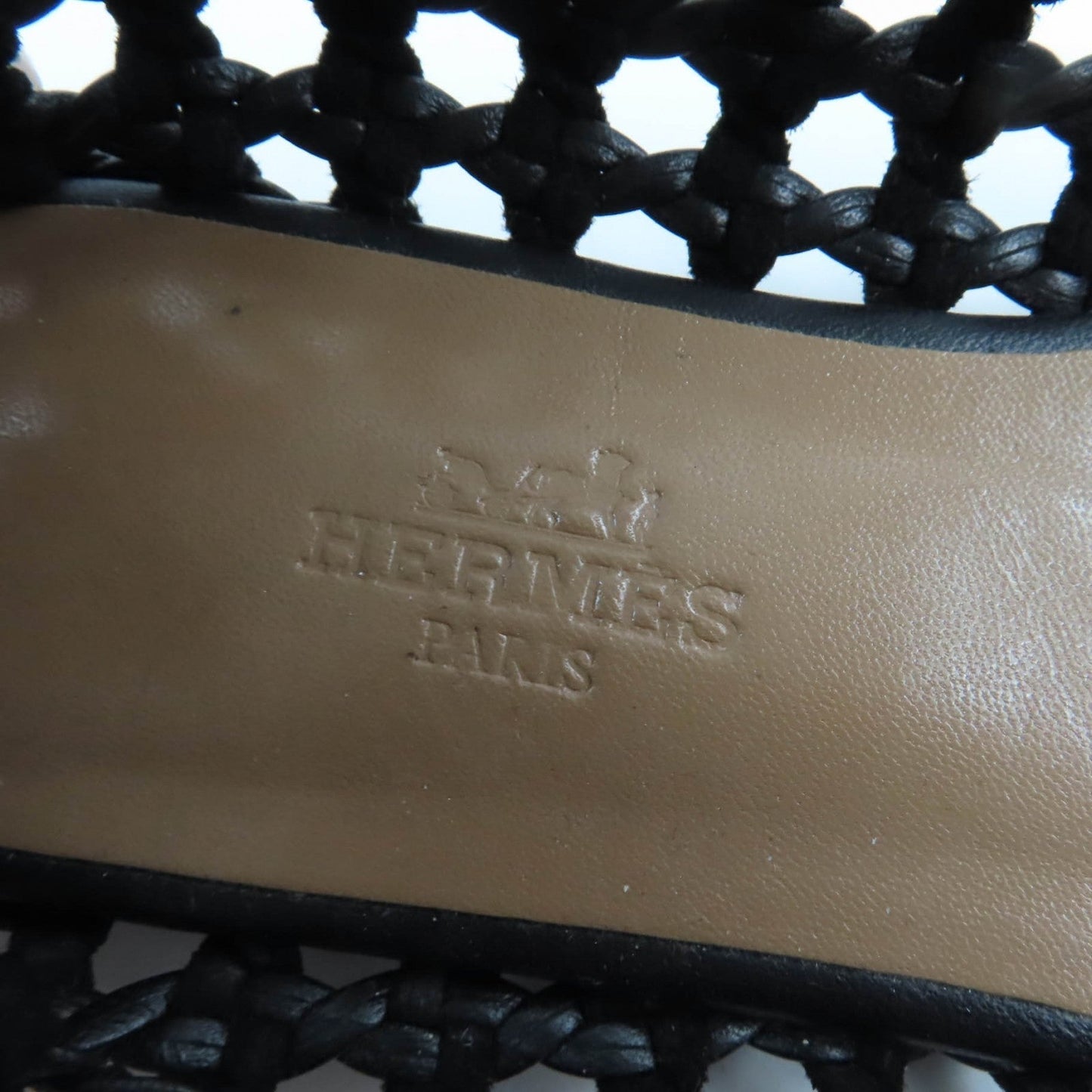 HERMES pumps leather black Minoruk 36.5
