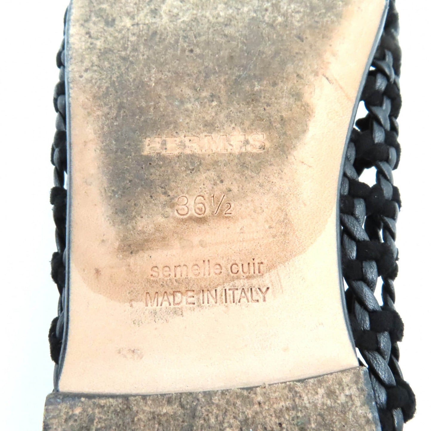 HERMES pumps leather black Minoruk 36.5