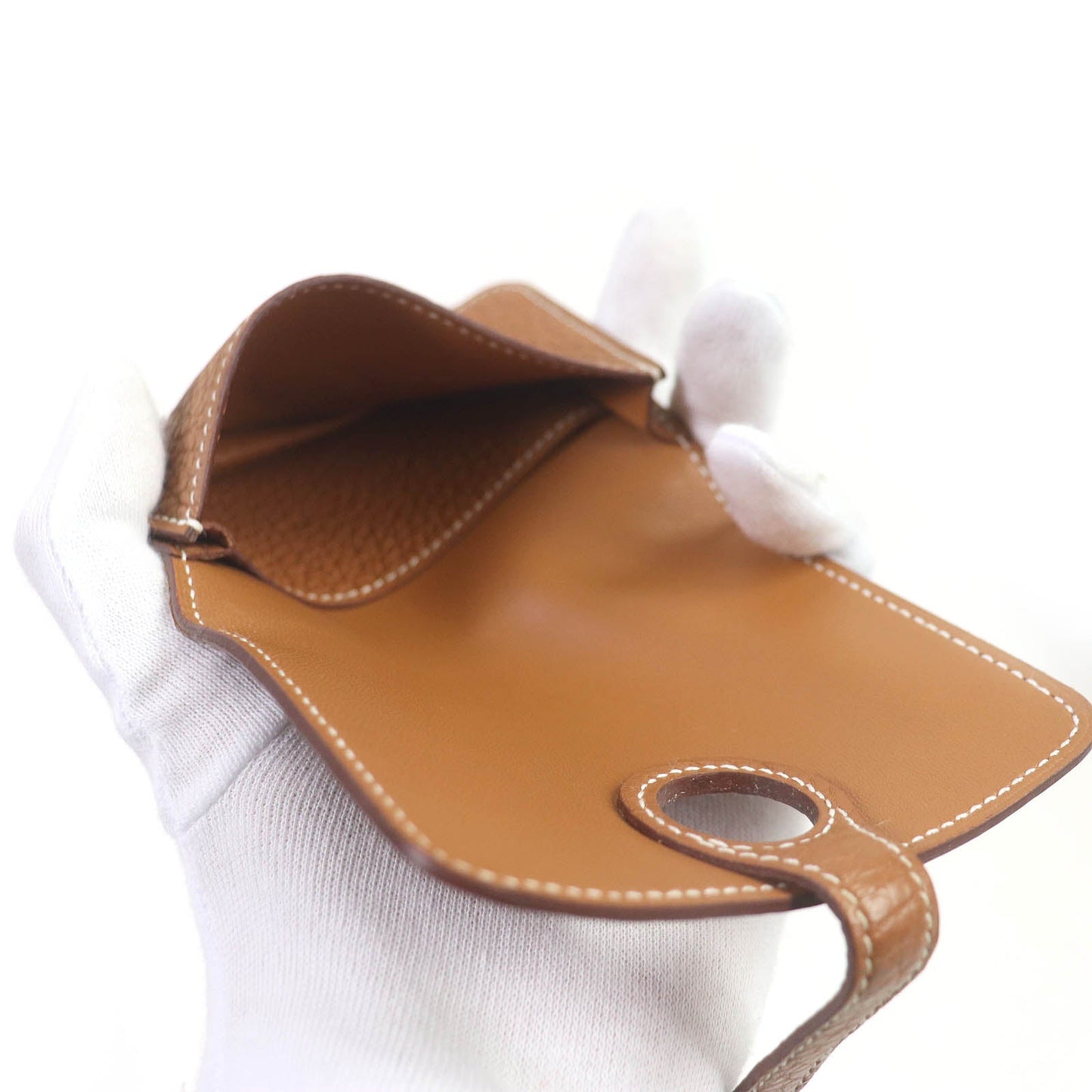 HERMES Card Case Togo gold Dogon