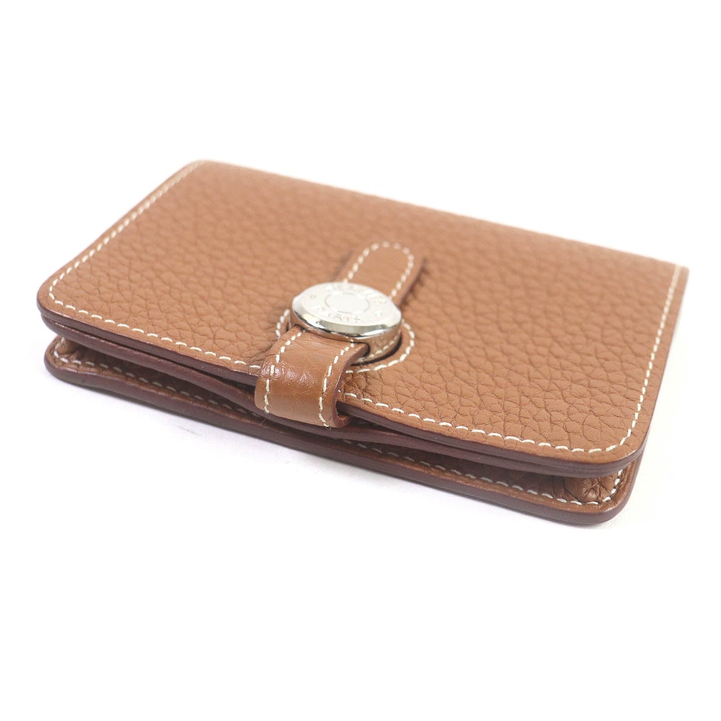 HERMES Card Case Togo gold Dogon