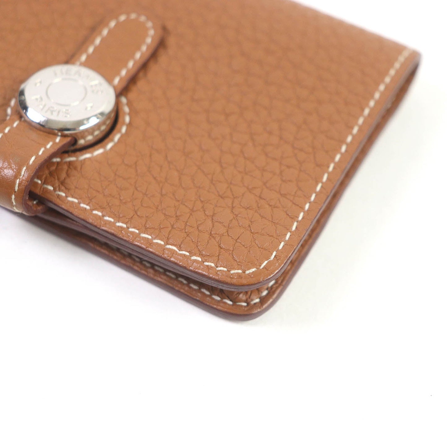 HERMES Card Case Togo gold Dogon