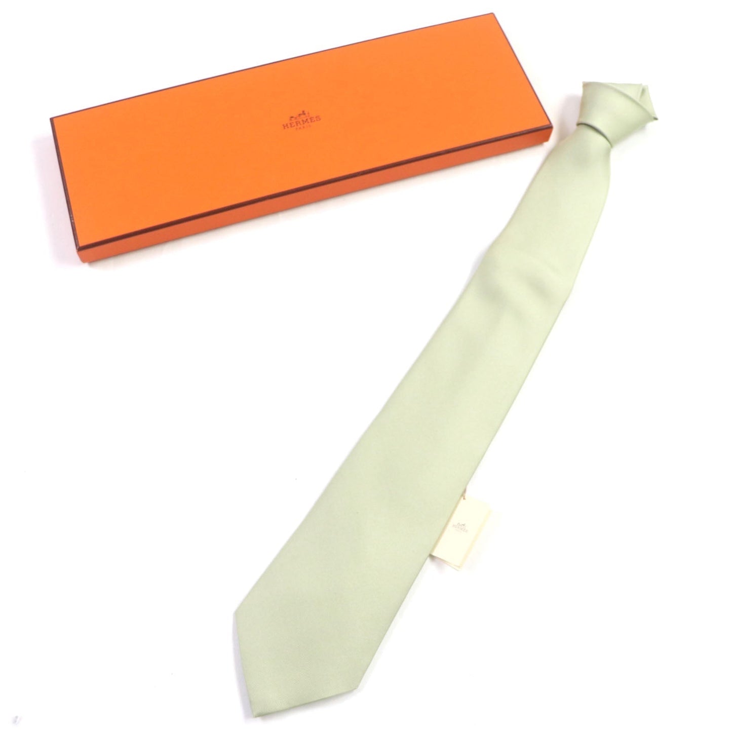 HERMES tie silk Light khaki
