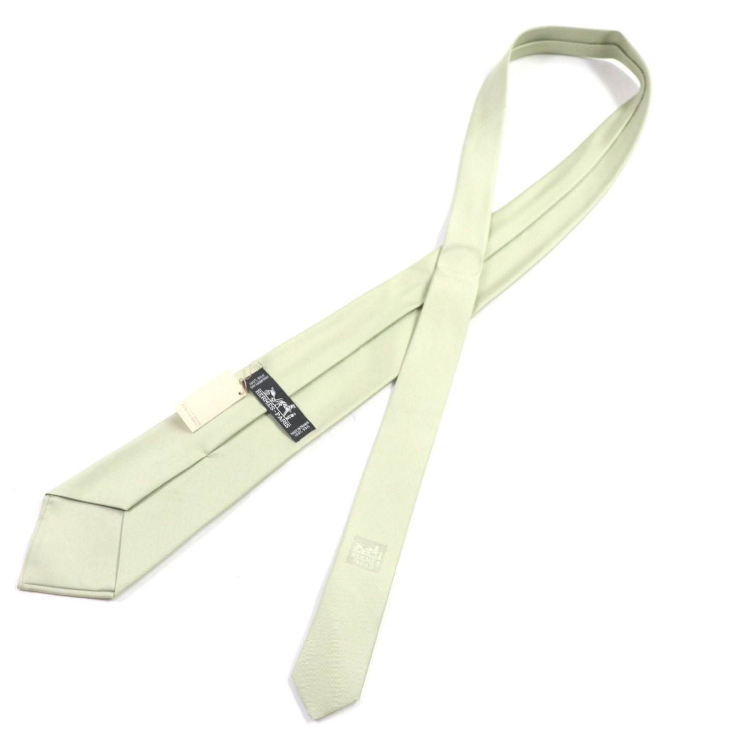 HERMES tie silk Light khaki