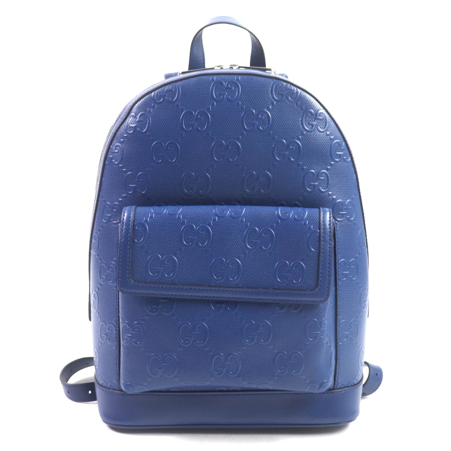 GUCCI Backpack 658579 leather blue GG emboss