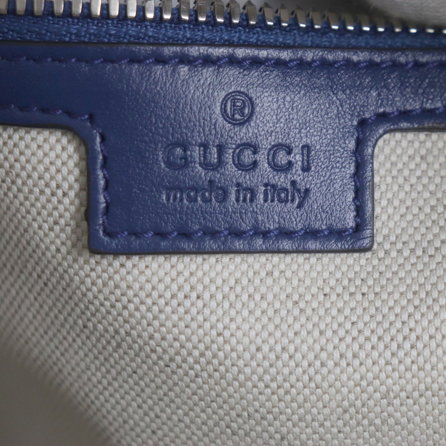 GUCCI Backpack 658579 leather blue GG emboss