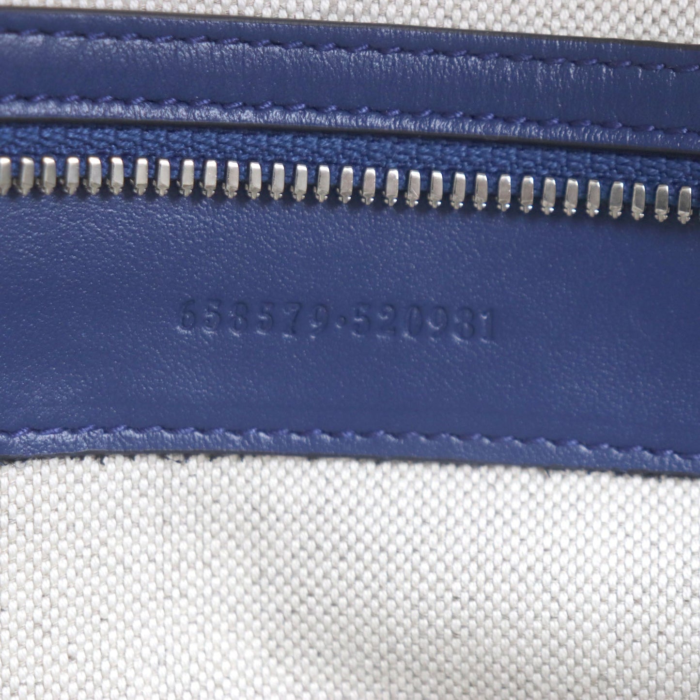 GUCCI Backpack 658579 leather blue GG emboss