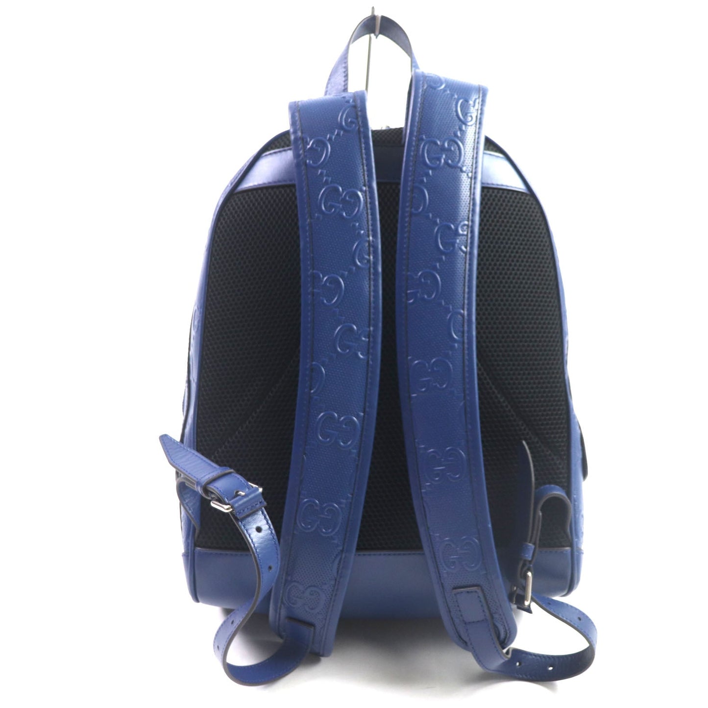 GUCCI Backpack 658579 leather blue GG emboss