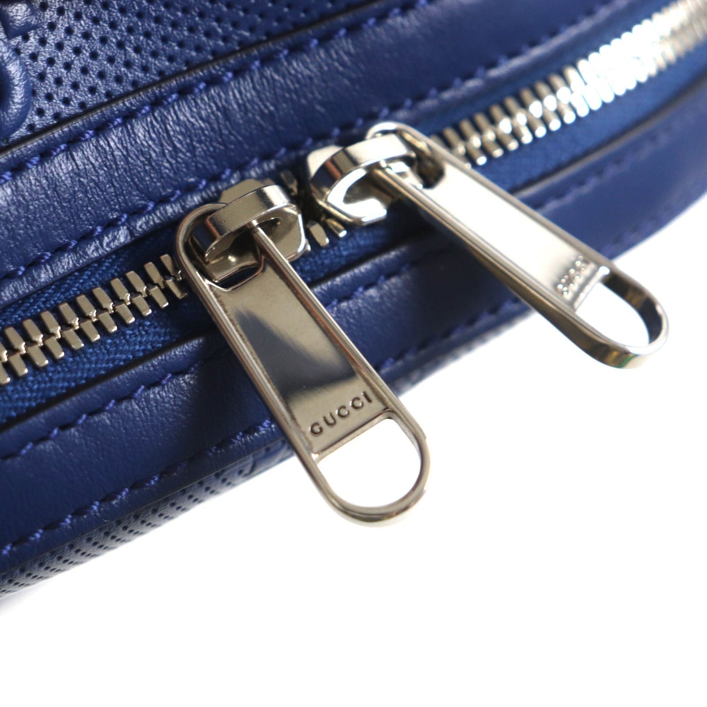 GUCCI Backpack 658579 leather blue GG emboss