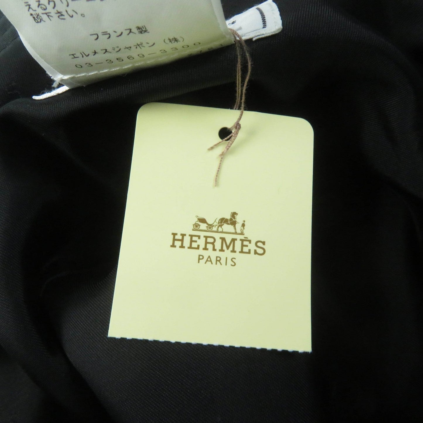 HERMES hat 991033N polyester black 56