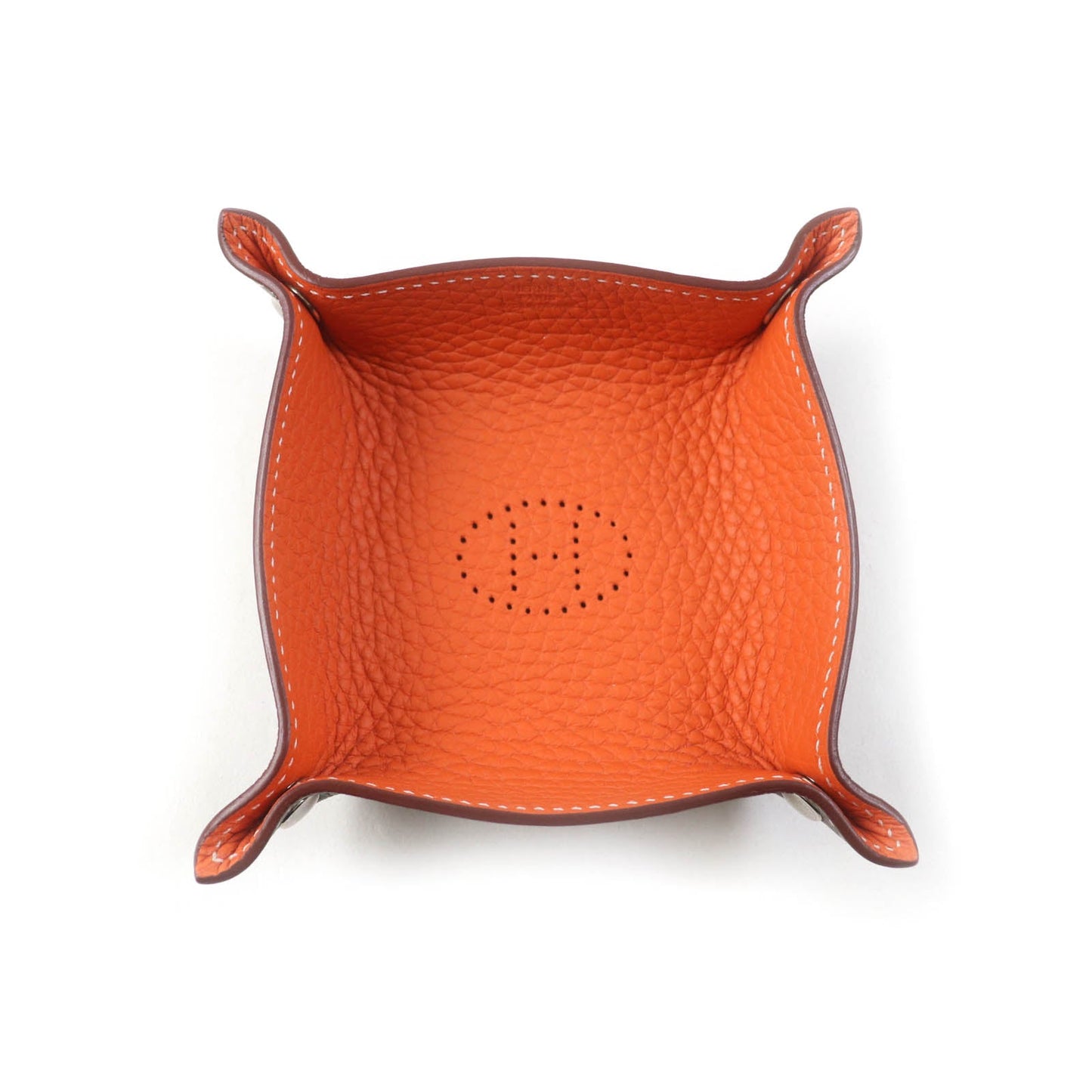 HERMES Other accessories Taurillon Clemence Etoupe Orange Mini vide-poche