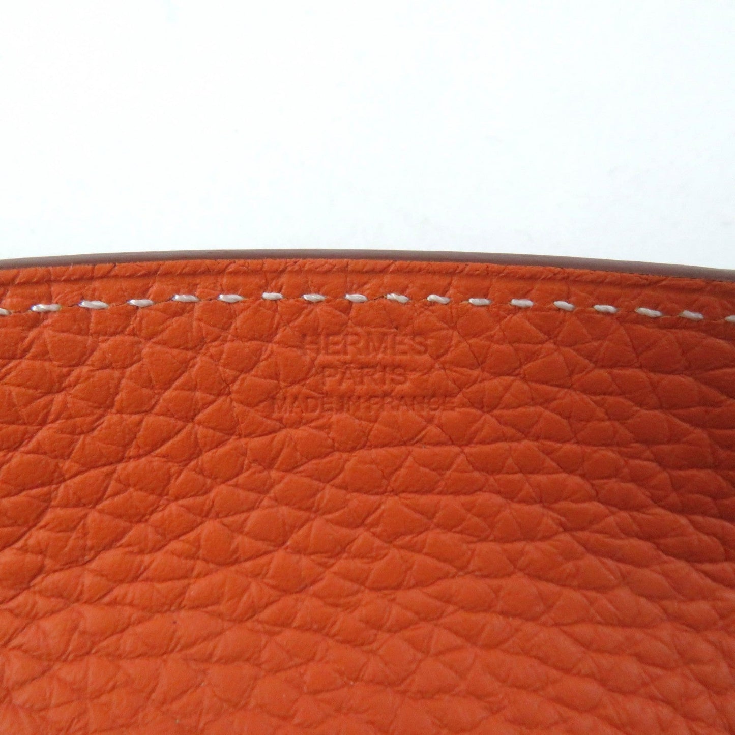 HERMES Other accessories Taurillon Clemence Etoupe Orange Mini vide-poche