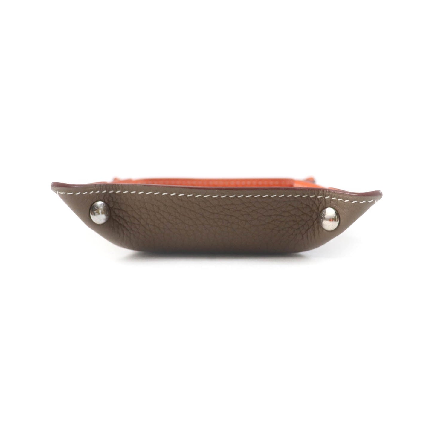 HERMES Other accessories Taurillon Clemence Etoupe Orange Mini vide-poche