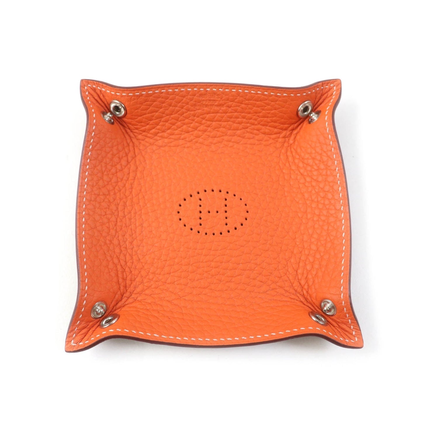 HERMES Other accessories Taurillon Clemence Etoupe Orange Mini vide-poche