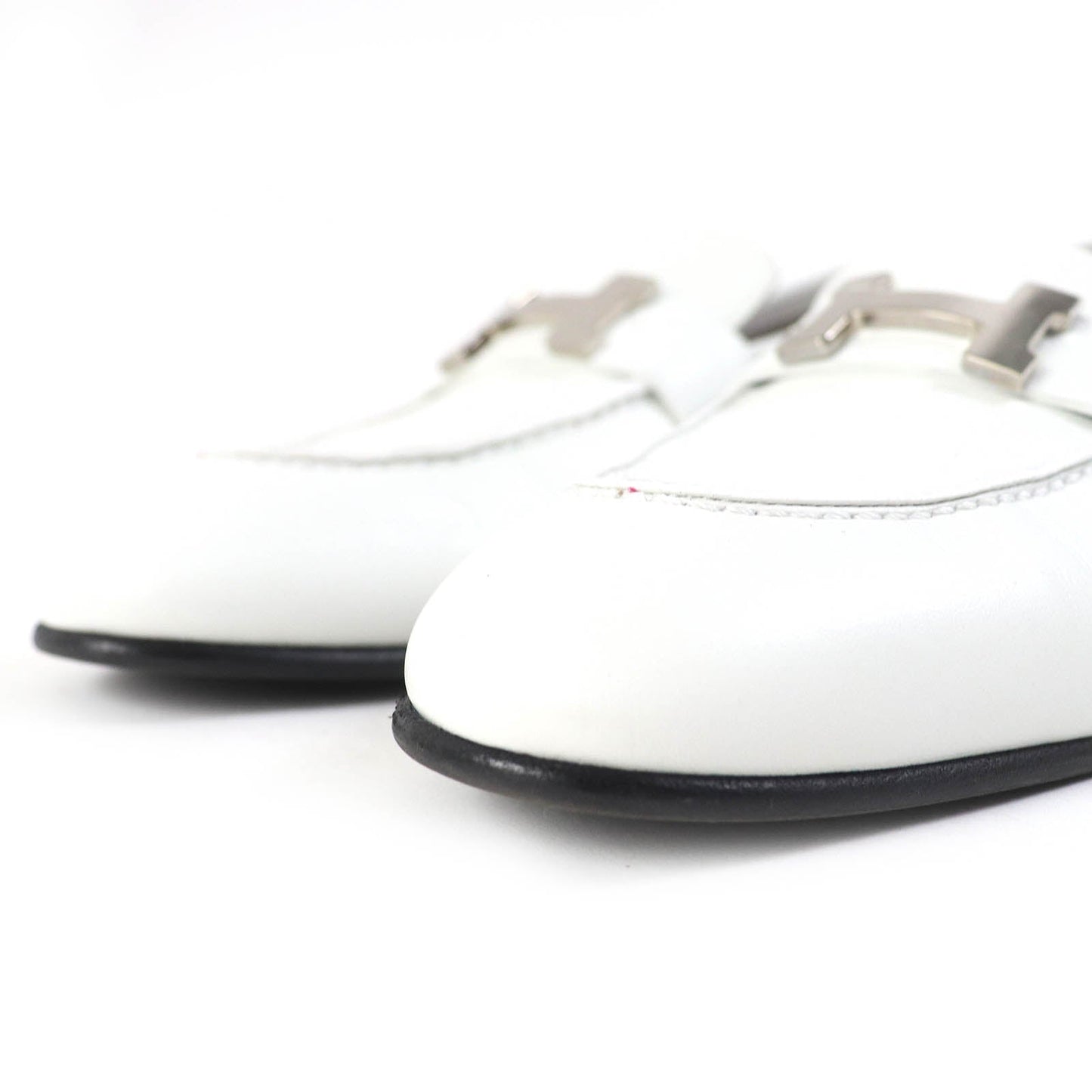 HERMES loafers 211288Z leather white Paris 36