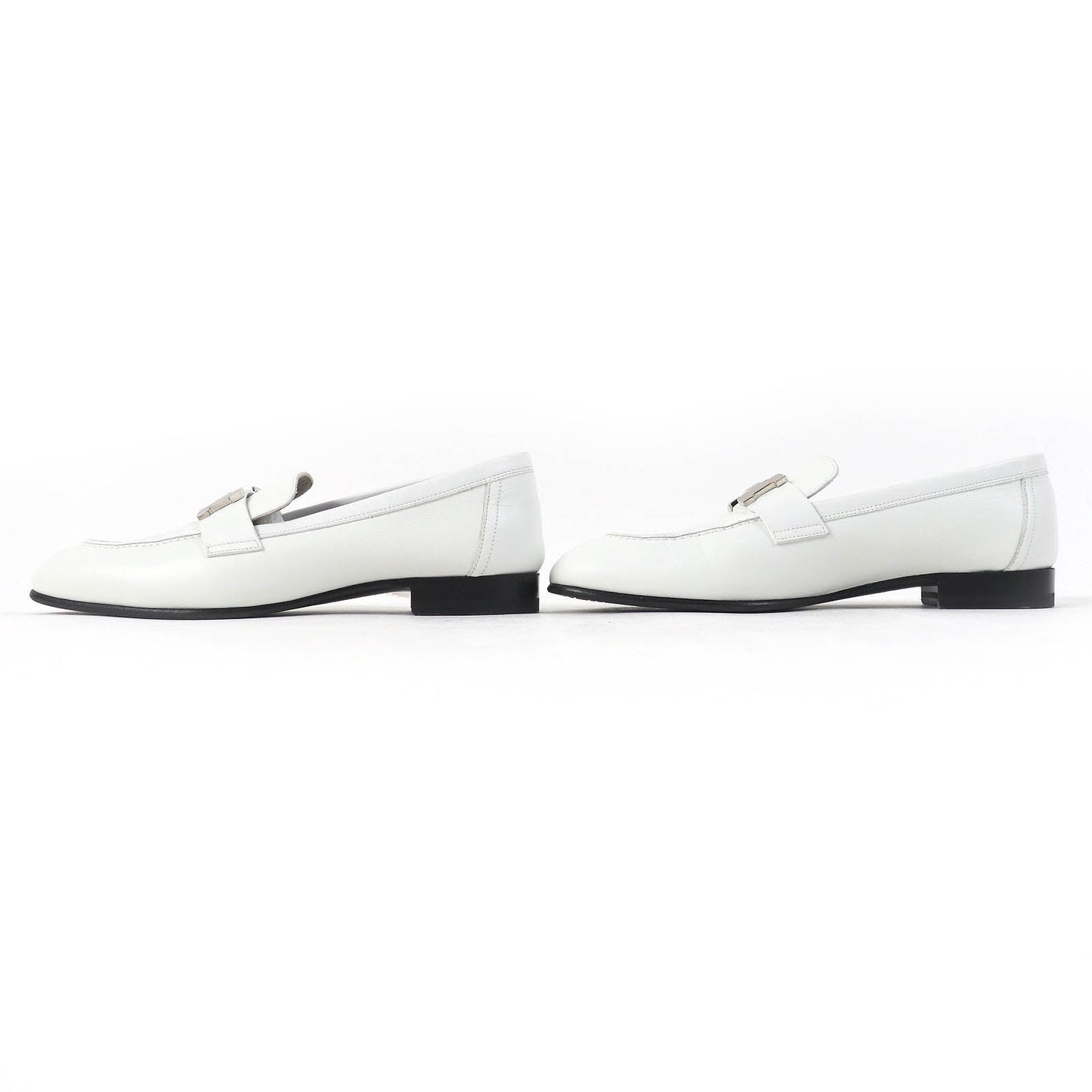 HERMES loafers 211288Z leather white Paris 36