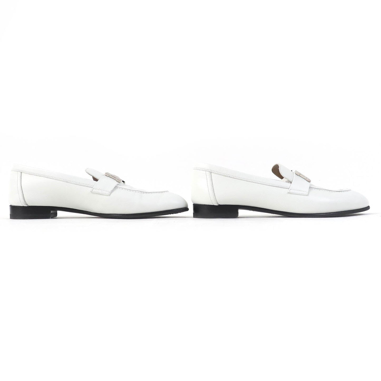 HERMES loafers 211288Z leather white Paris 36