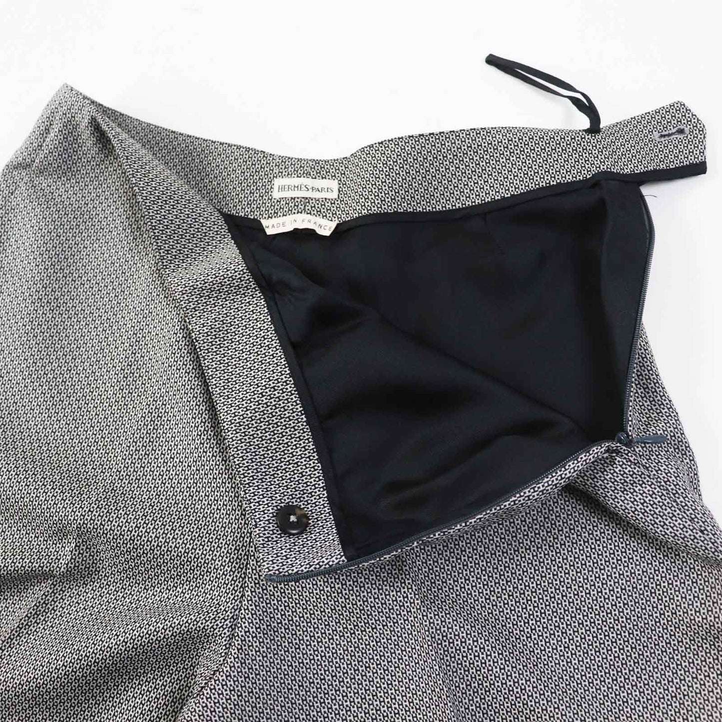 HERMES Pants wool Black Grey Margiela period 34