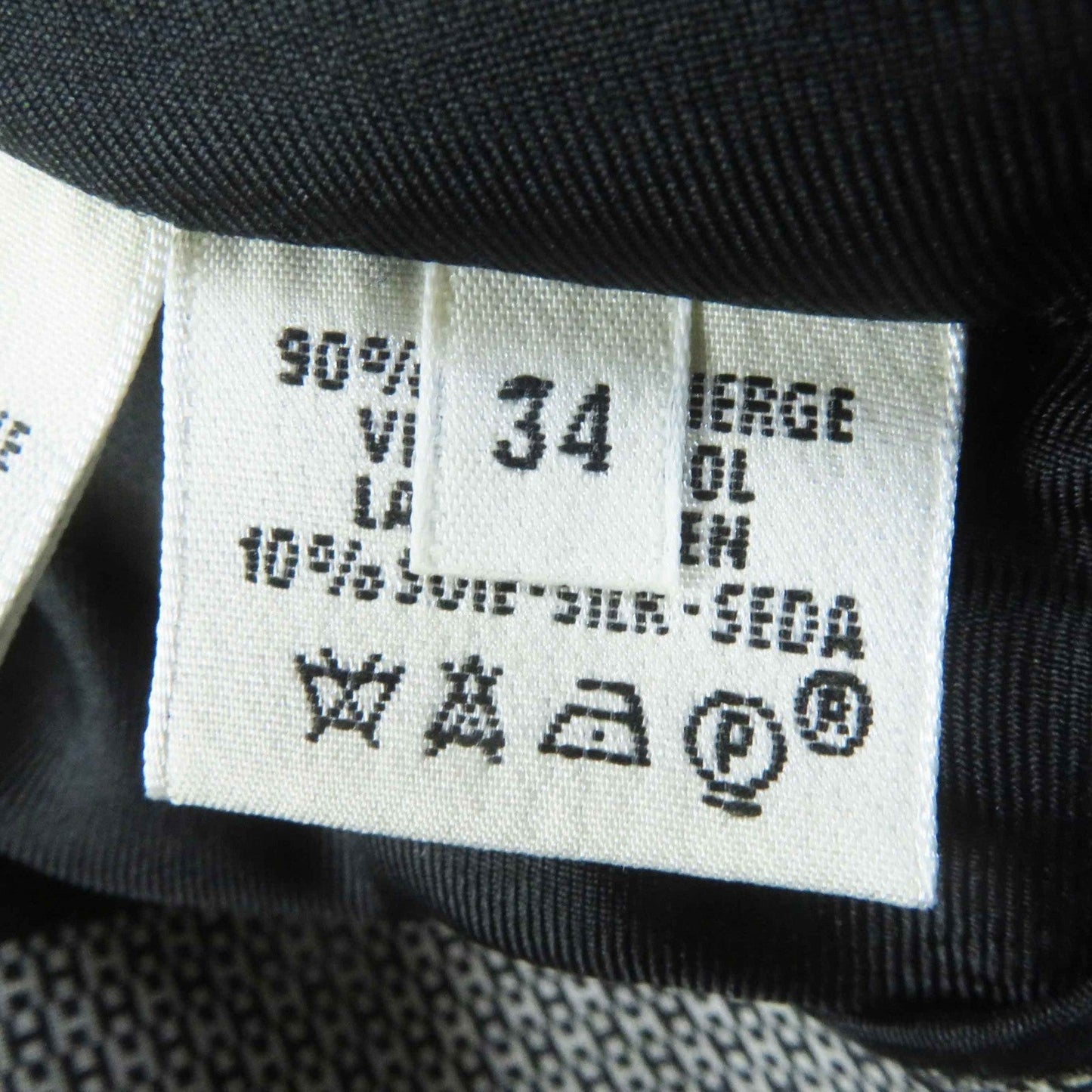 HERMES Pants wool Black Grey Margiela period 34