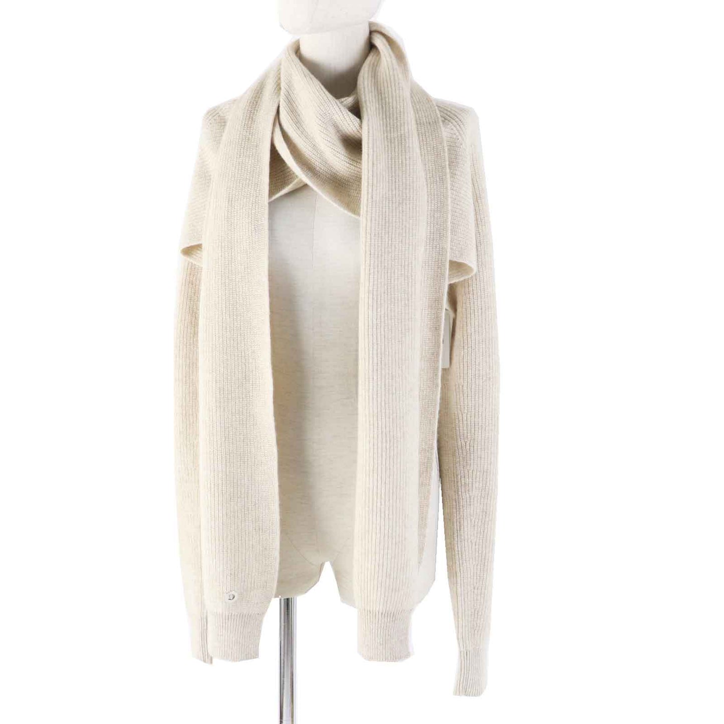 HERMES cardigan 3H2900D1 cashmere light beige 34