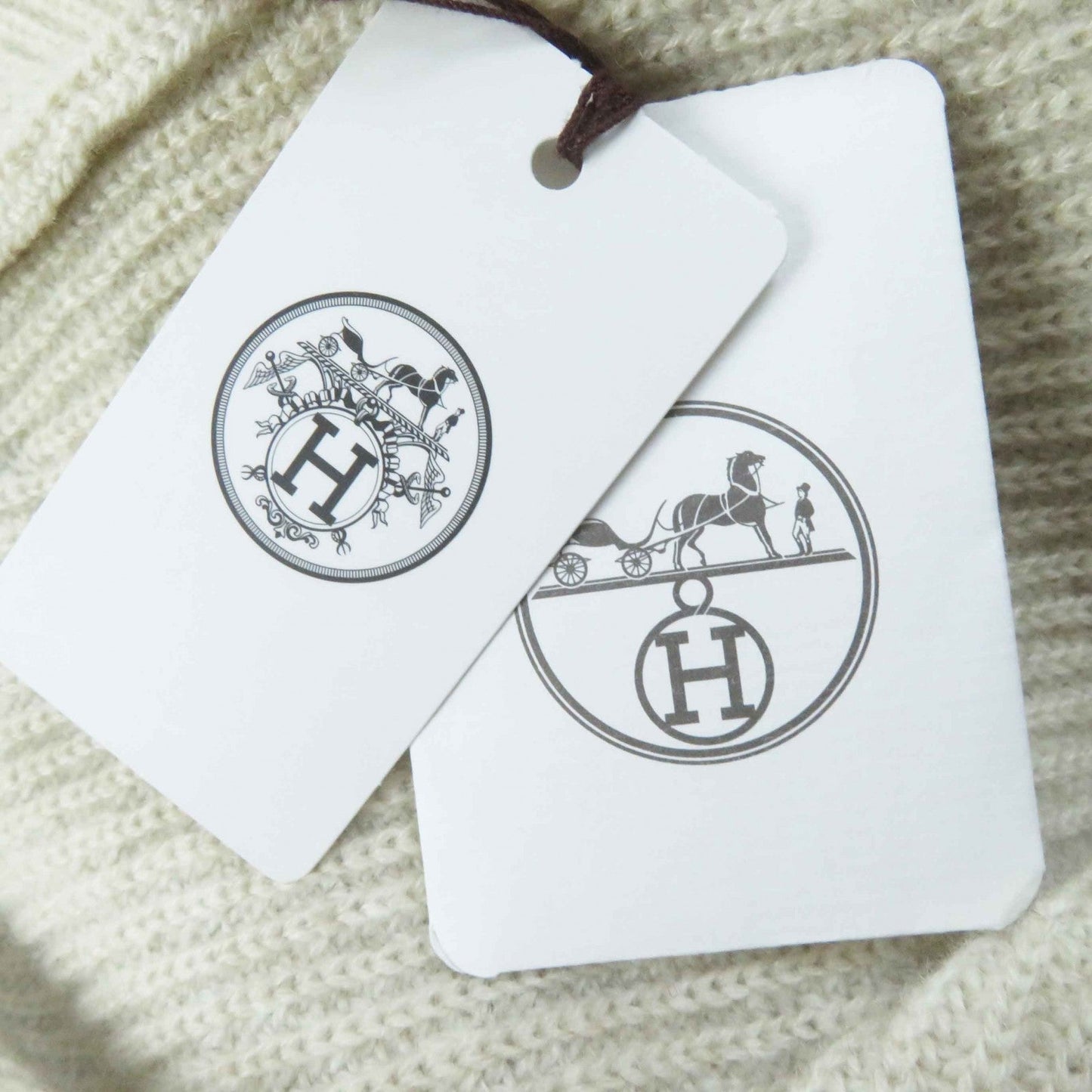 HERMES cardigan 3H2900D1 cashmere light beige 34