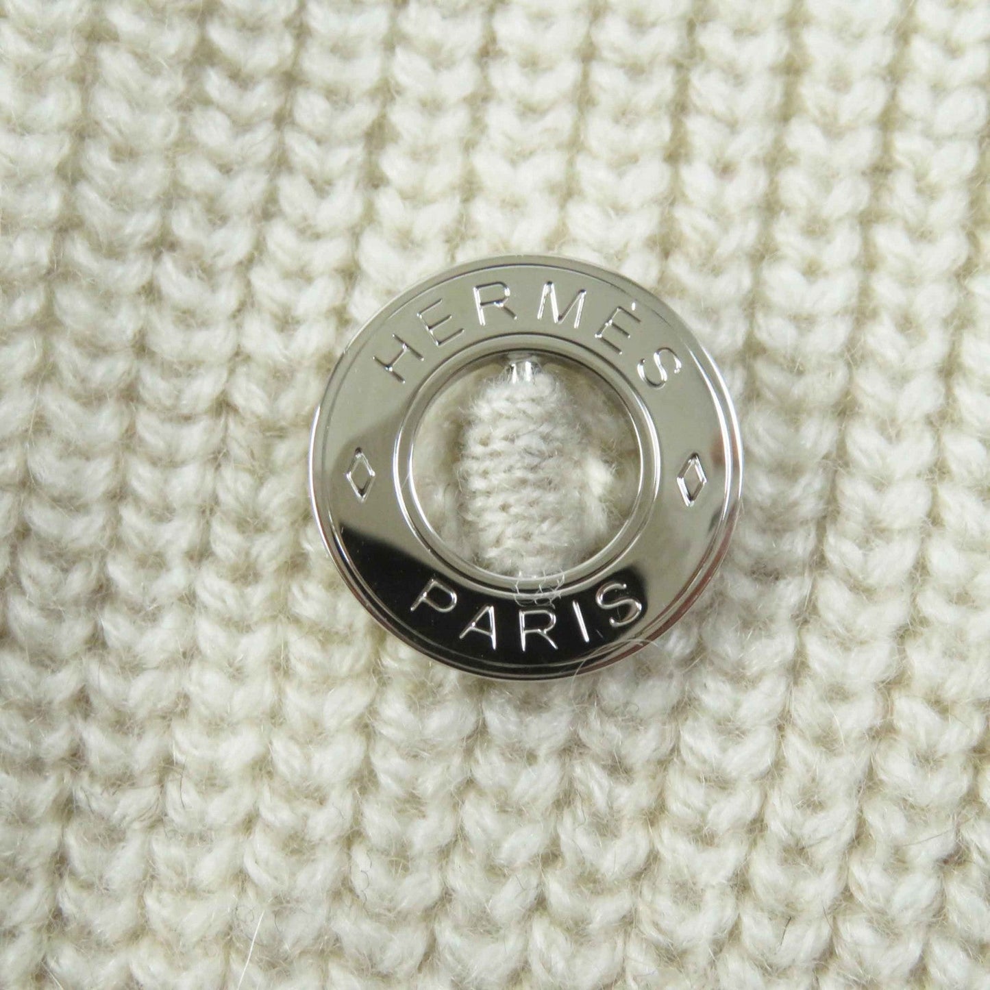 HERMES cardigan 3H2900D1 cashmere light beige 34