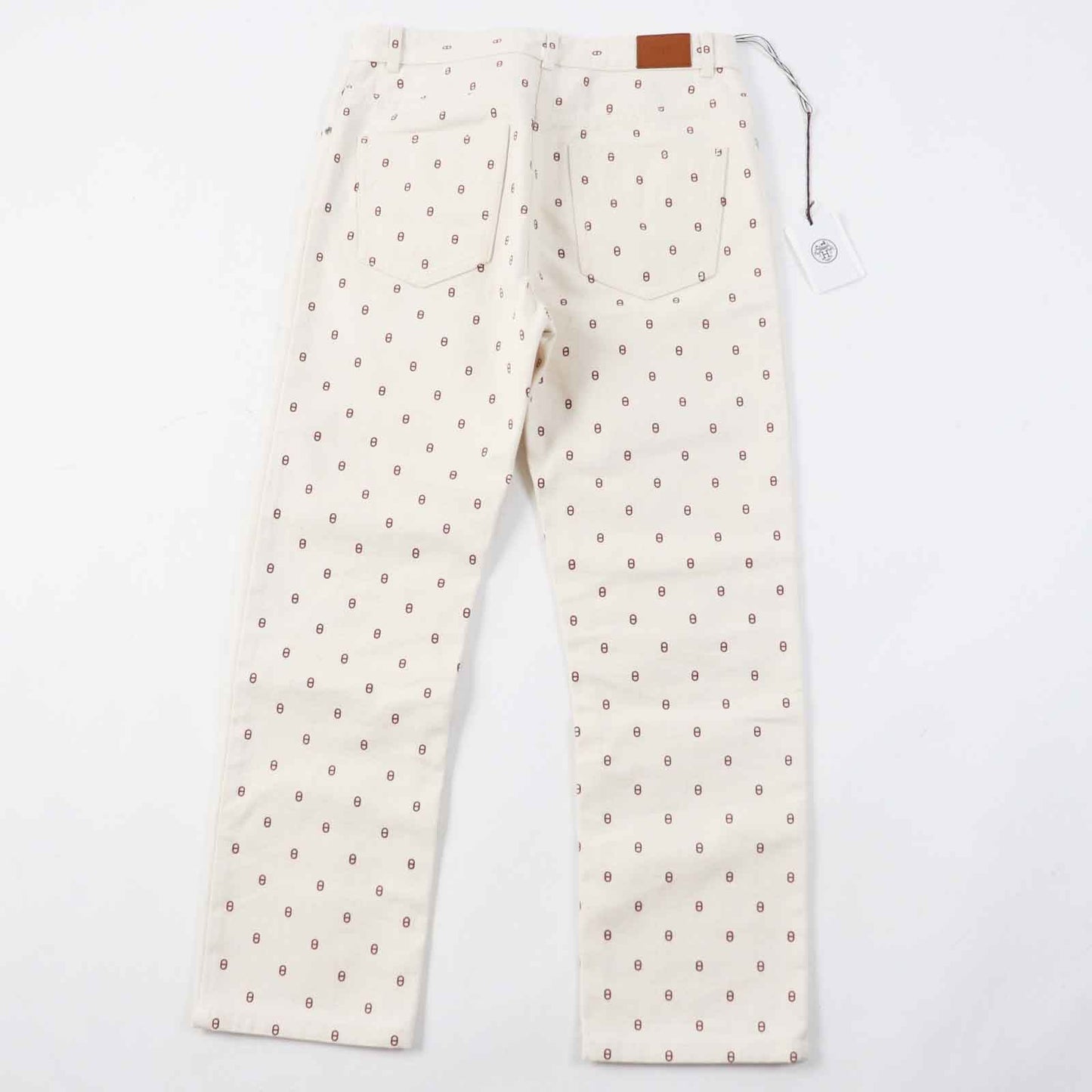 HERMES Pants cotton Blanc Casse 36
