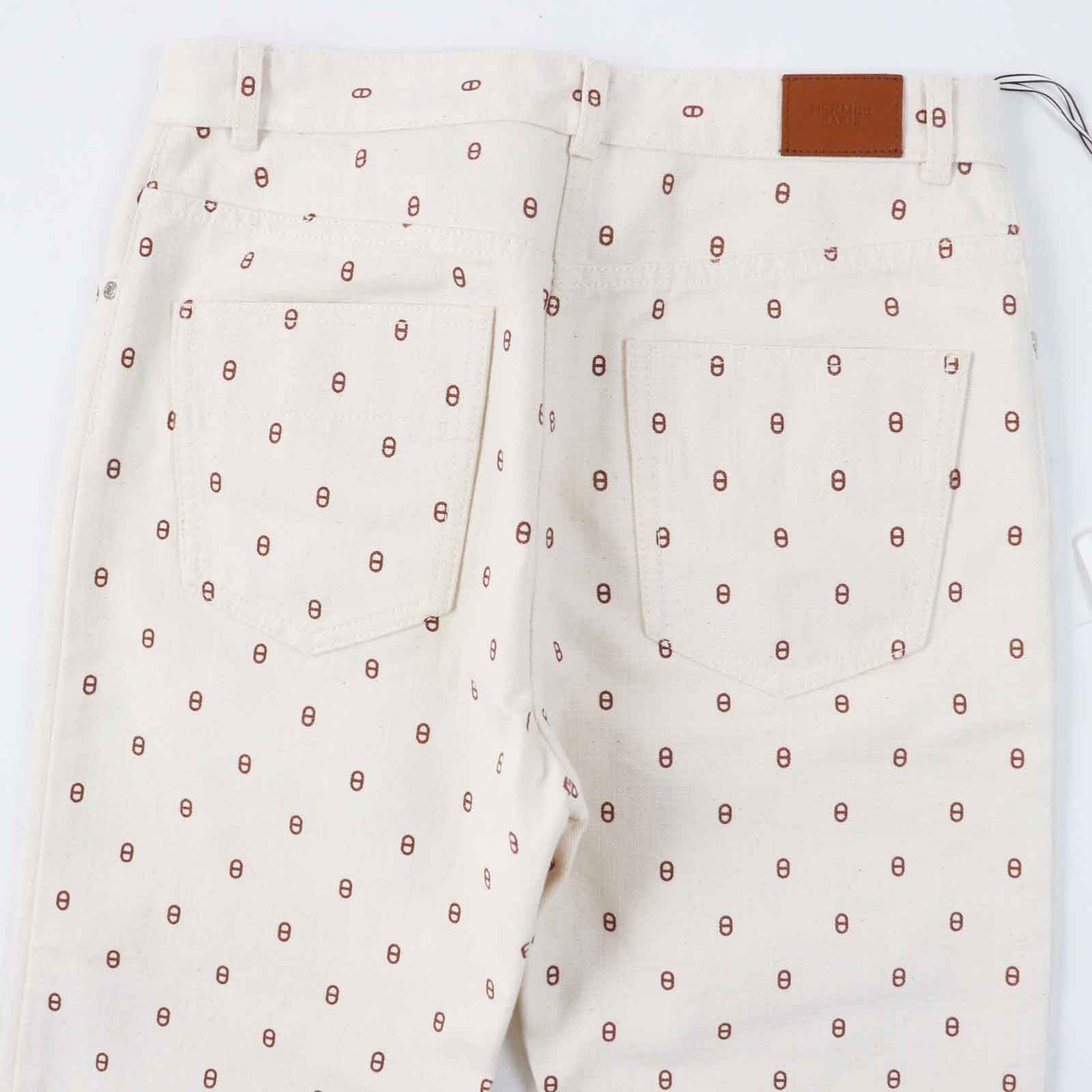 HERMES Pants cotton Blanc Casse 36