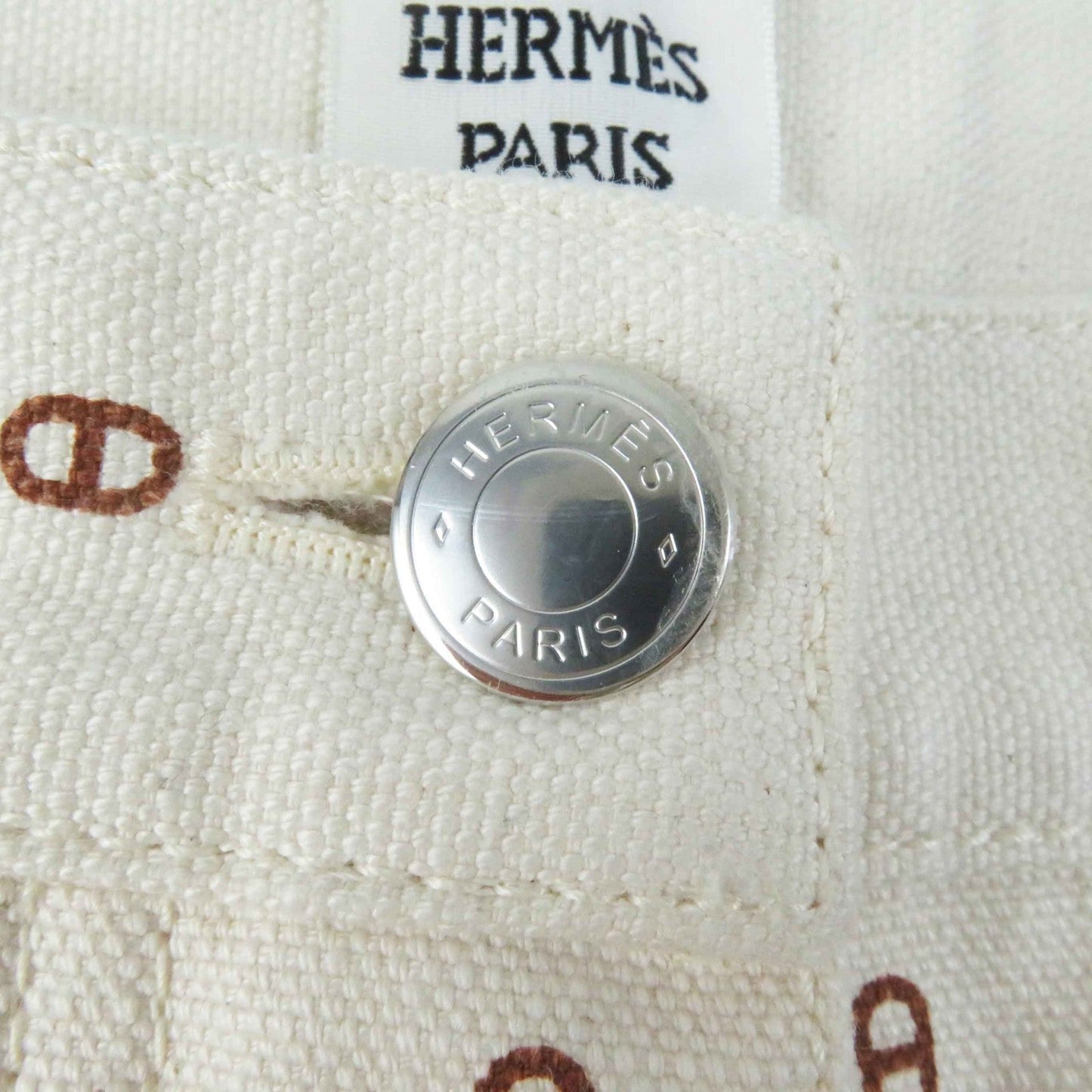HERMES Pants cotton Blanc Casse 36