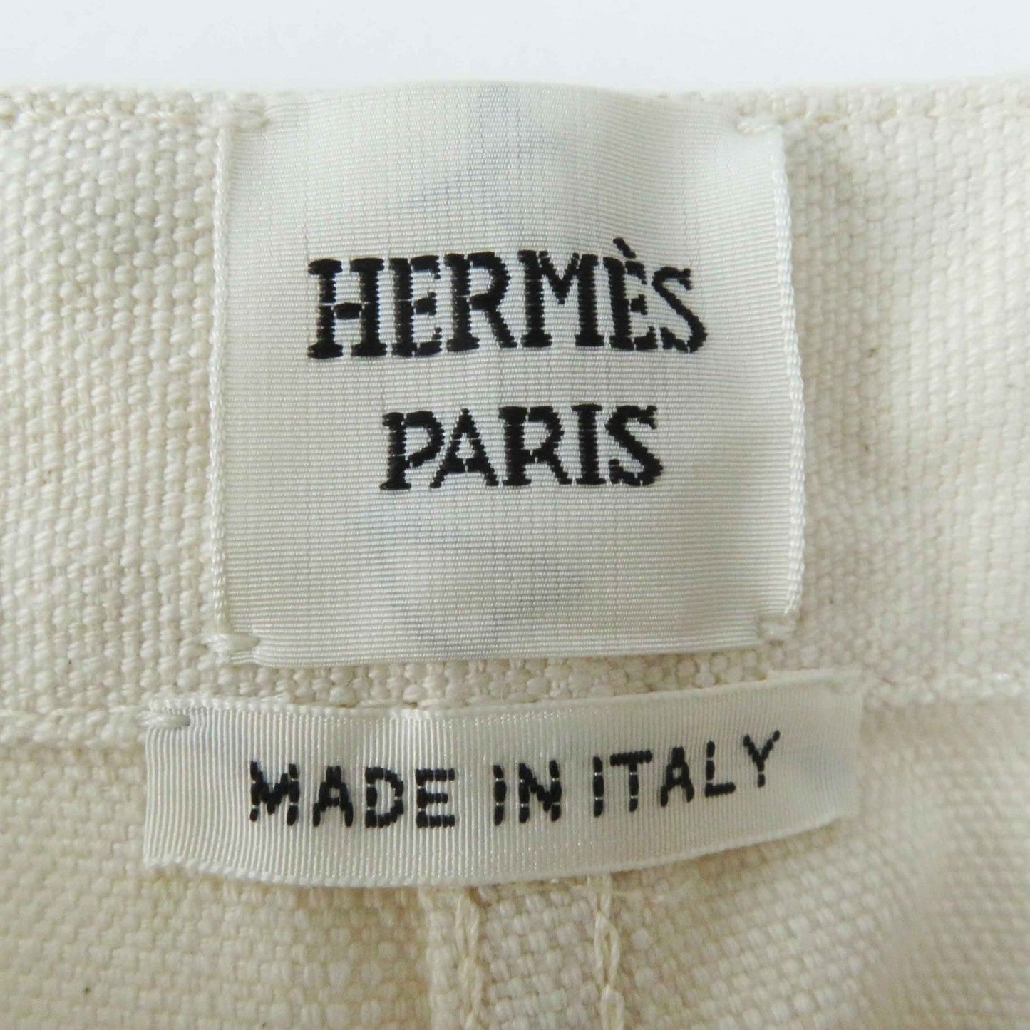 HERMES Pants cotton Blanc Casse 36