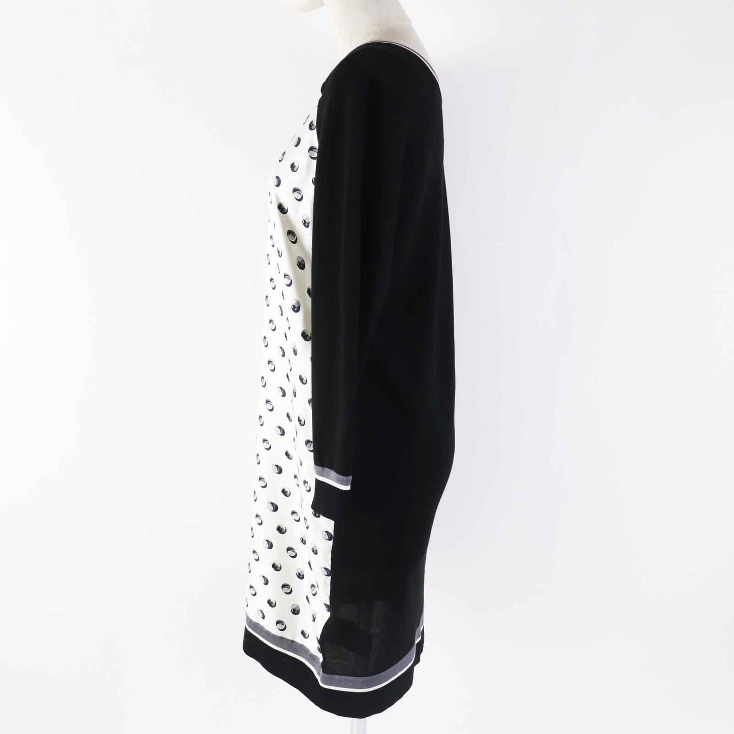 HERMES one piece silk Black Grey 34