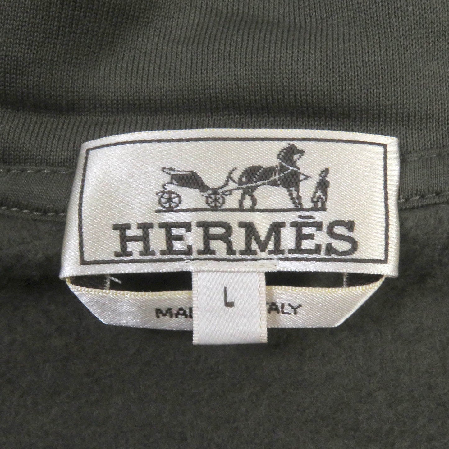 HERMES Hoodie H467780HA cotton khaki Run H L
