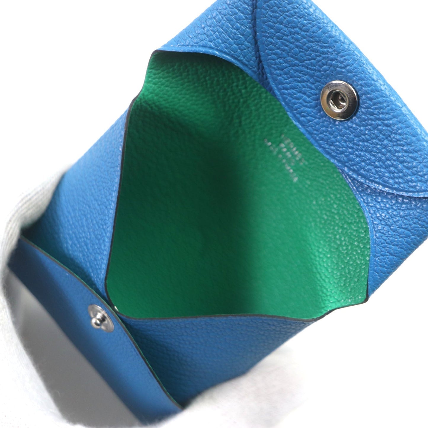 HERMES Coin case Shoble misol Blue Zanzibar Mint Bastia Verso
