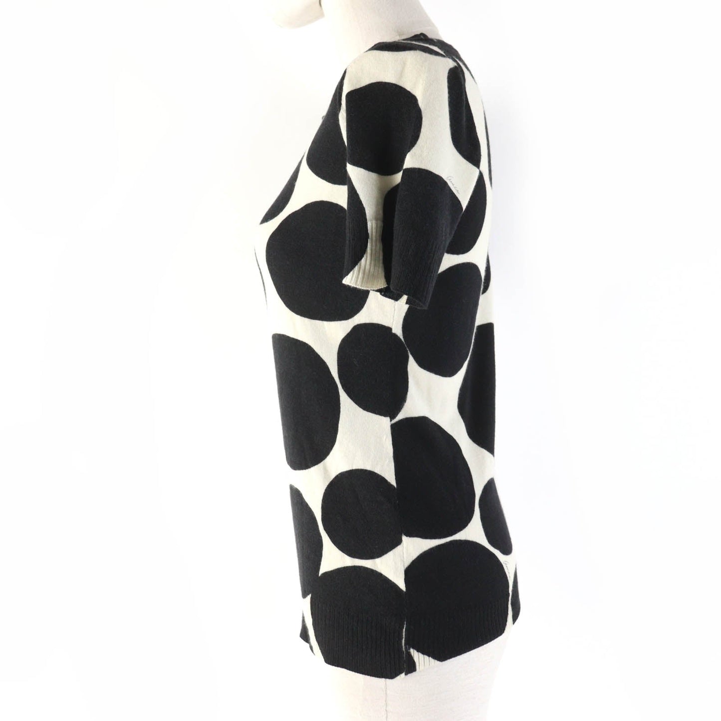 GUCCI Short sleeve knit 229111 cashmere Black Ivory S