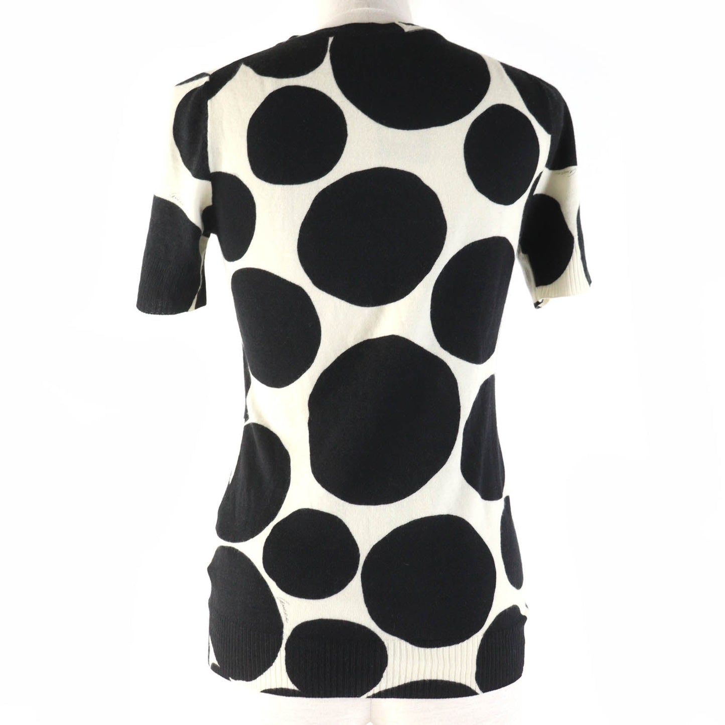GUCCI Short sleeve knit 229111 cashmere Black Ivory S