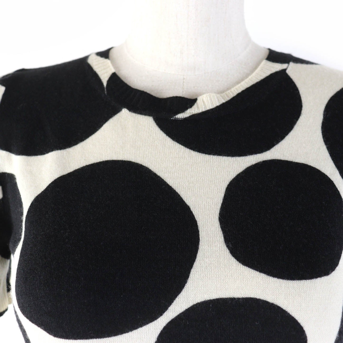 GUCCI Short sleeve knit 229111 cashmere Black Ivory S