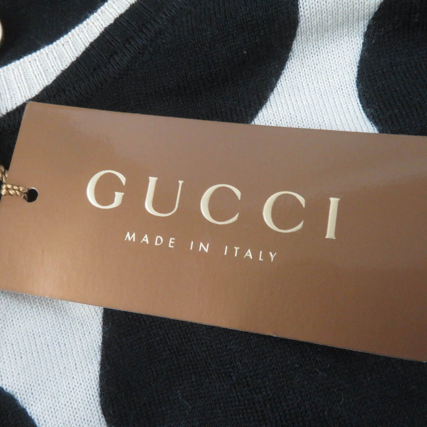 GUCCI Short sleeve knit 229111 cashmere Black Ivory S