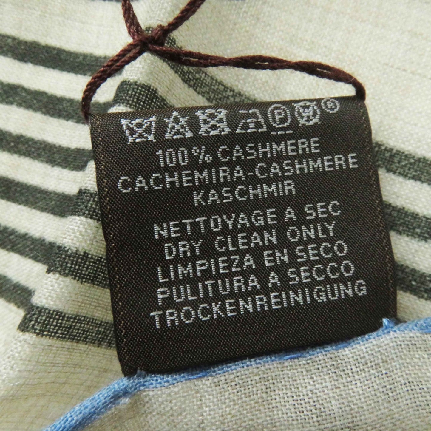HERMES Stall cashmere Beige multi Les Rubans d'Hermes Hermes ribbons