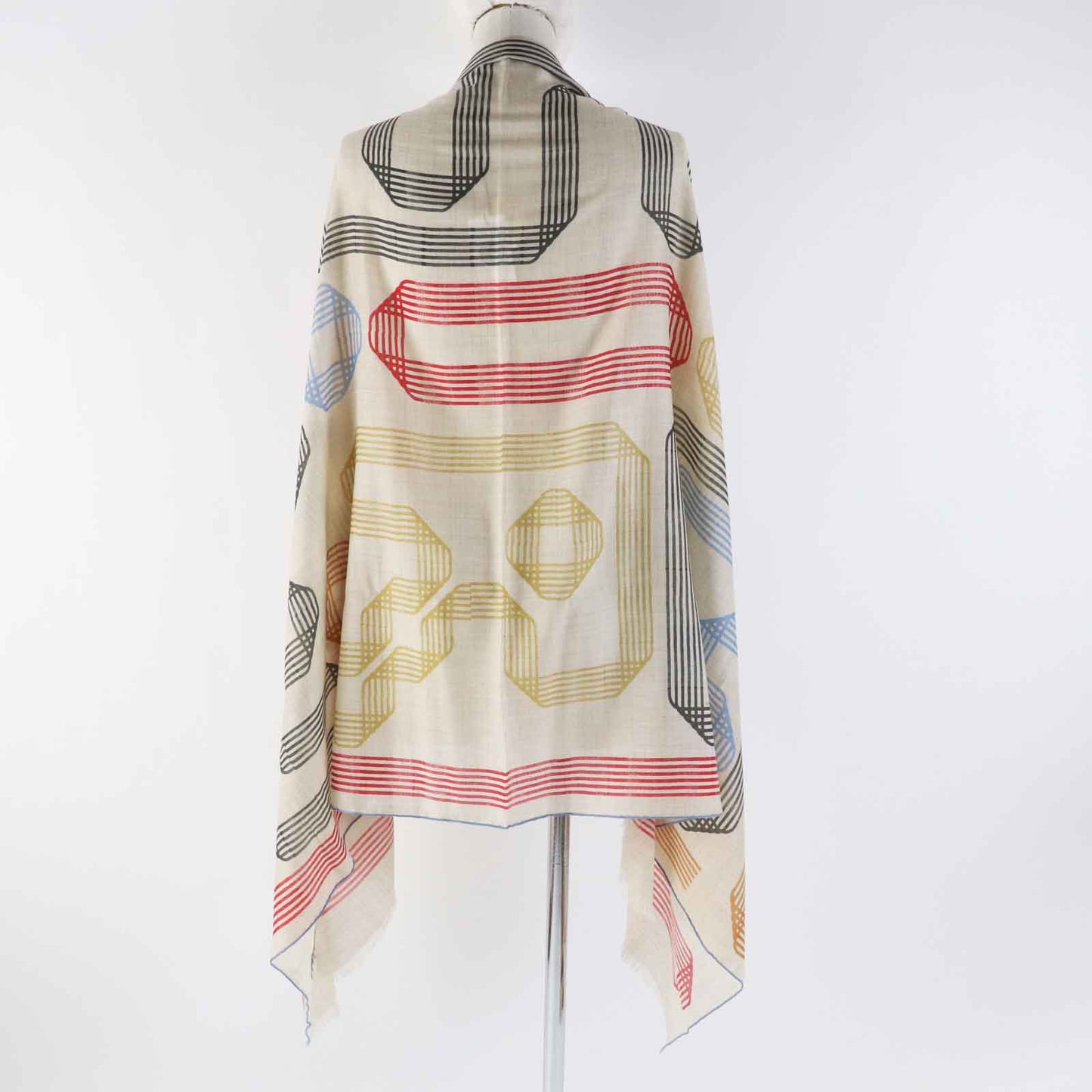 HERMES Stall cashmere Beige multi Les Rubans d'Hermes Hermes ribbons