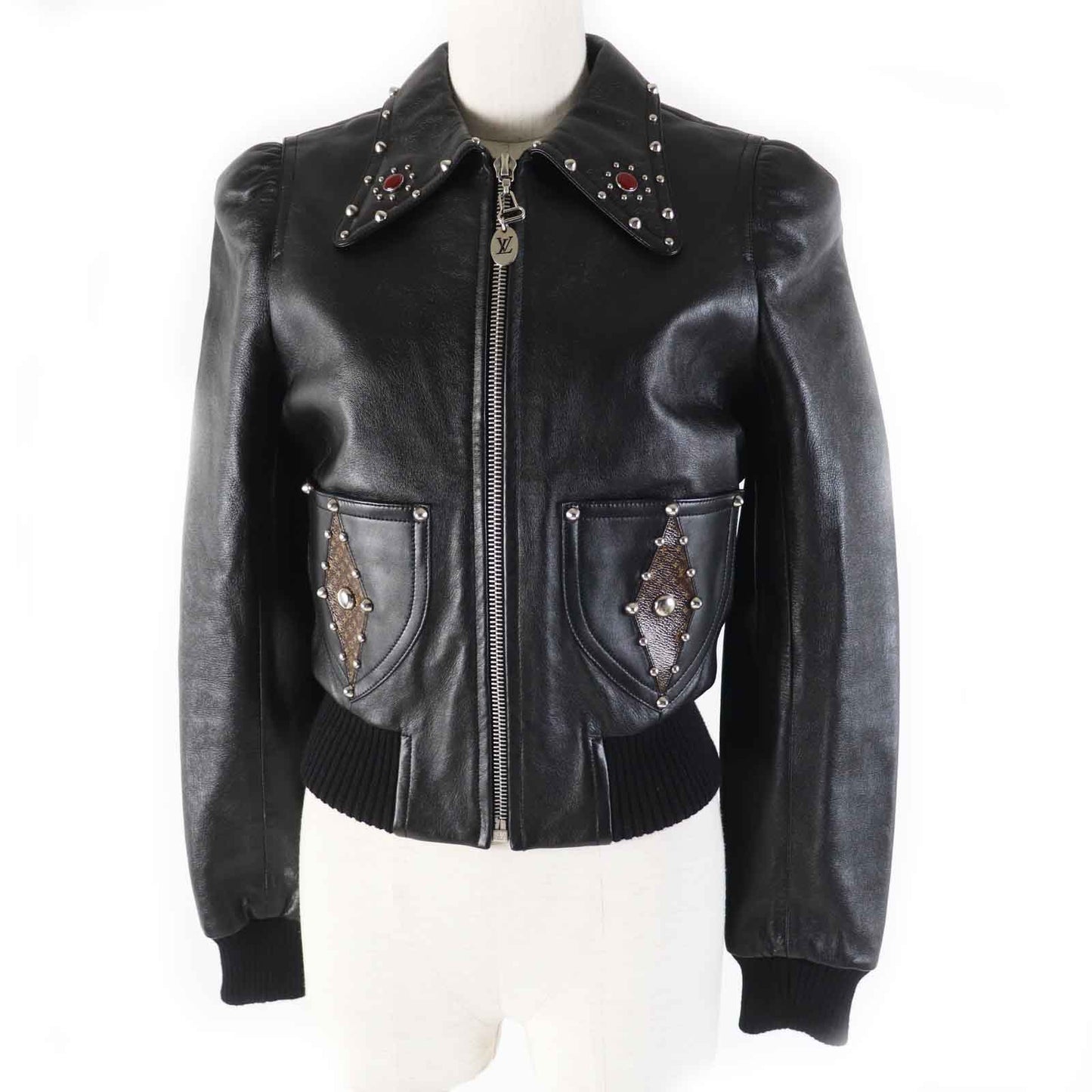 LOUIS VUITTON Bomber jacket 1A9B54 Sheep leather black 36