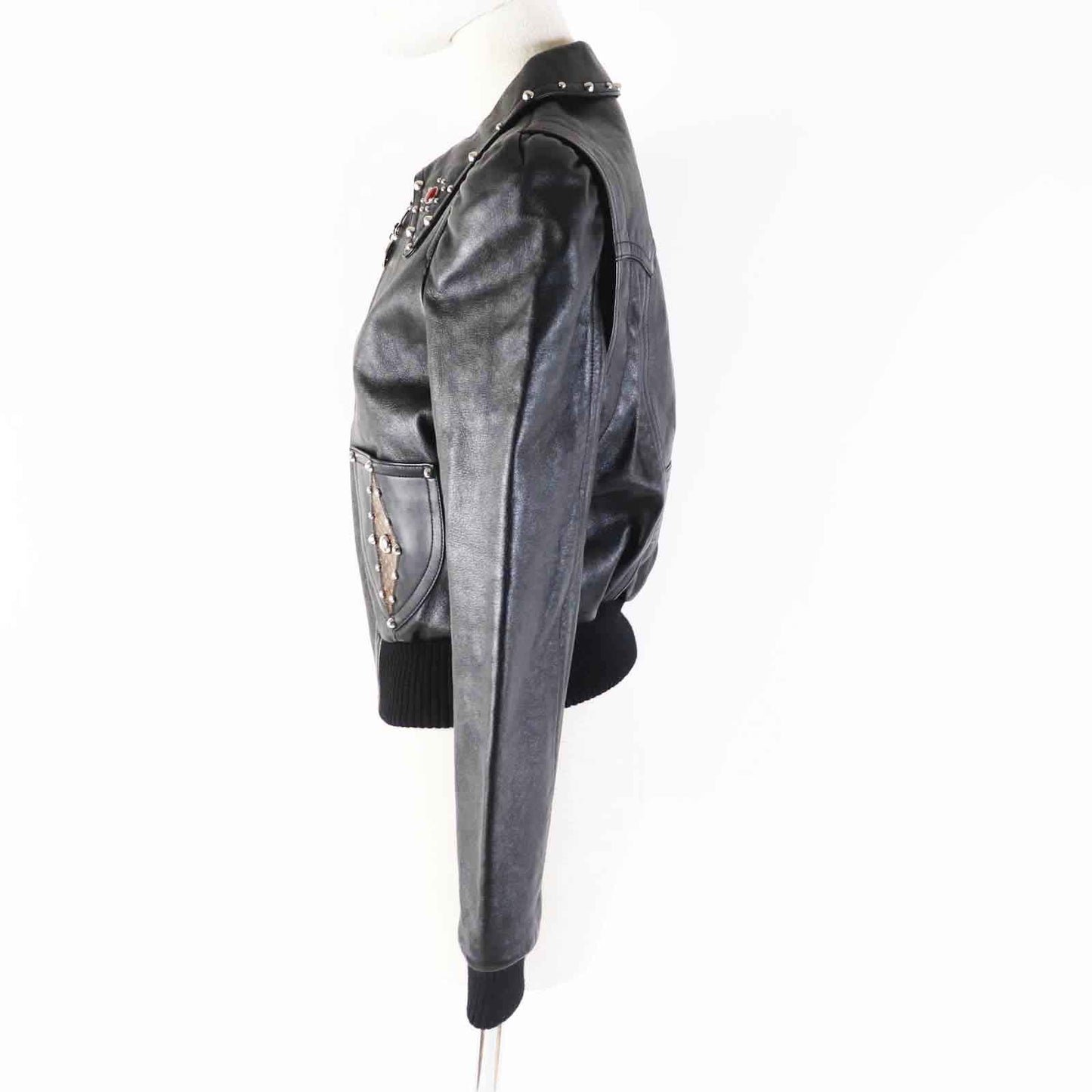LOUIS VUITTON Bomber jacket 1A9B54 Sheep leather black 36