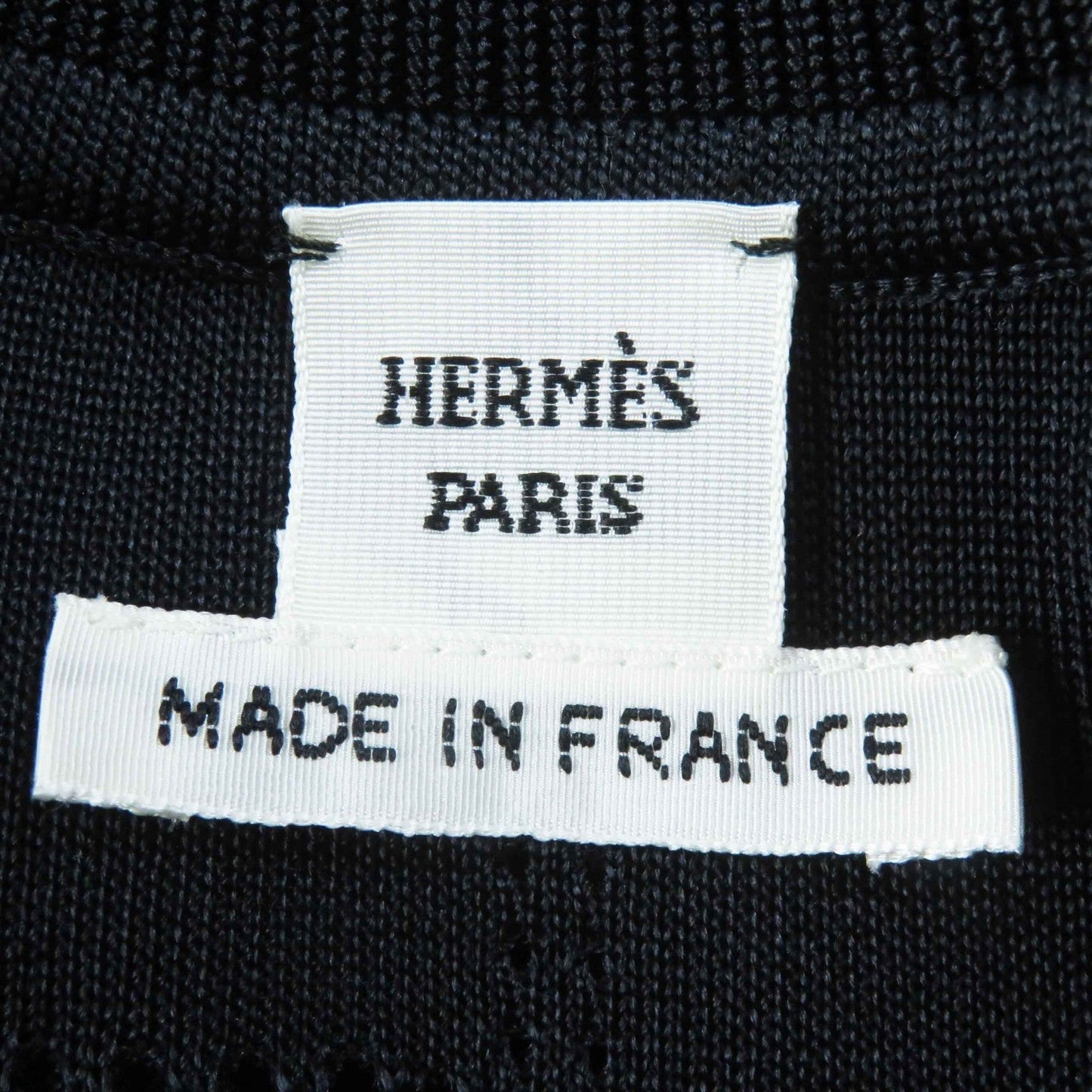 HERMES knit 4E2819DQ silk Black White Disorderly Finesse 36