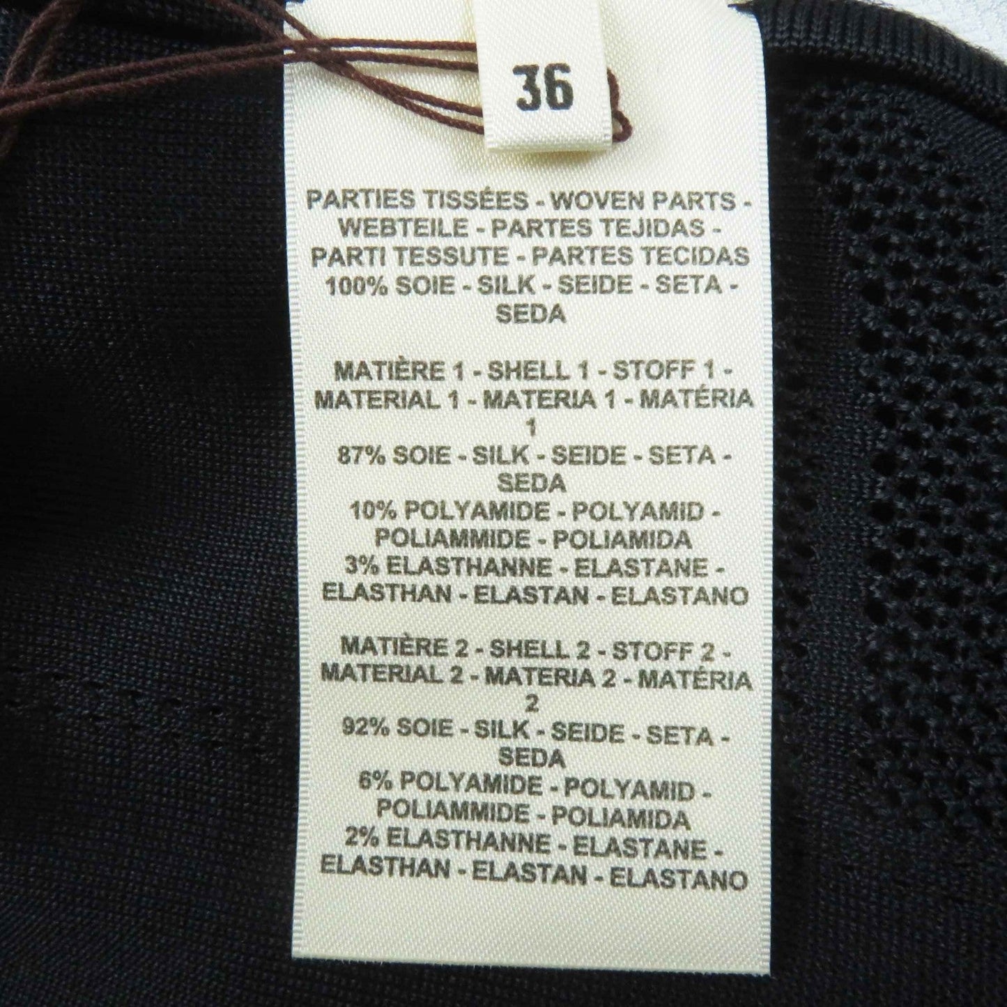 HERMES knit 4E2819DQ silk Black White Disorderly Finesse 36