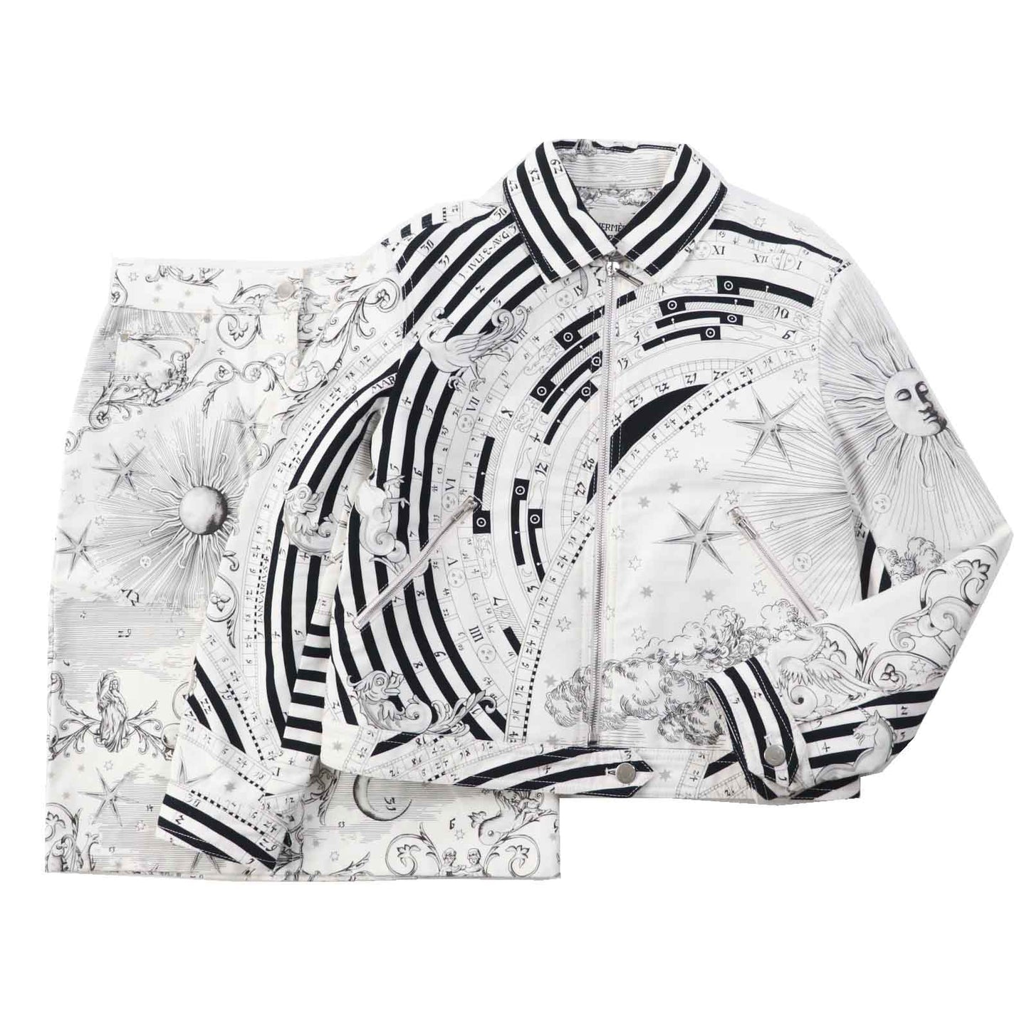 HERMES setup 3H0258DU/3H0353DI cotton White black Astrologie Remix