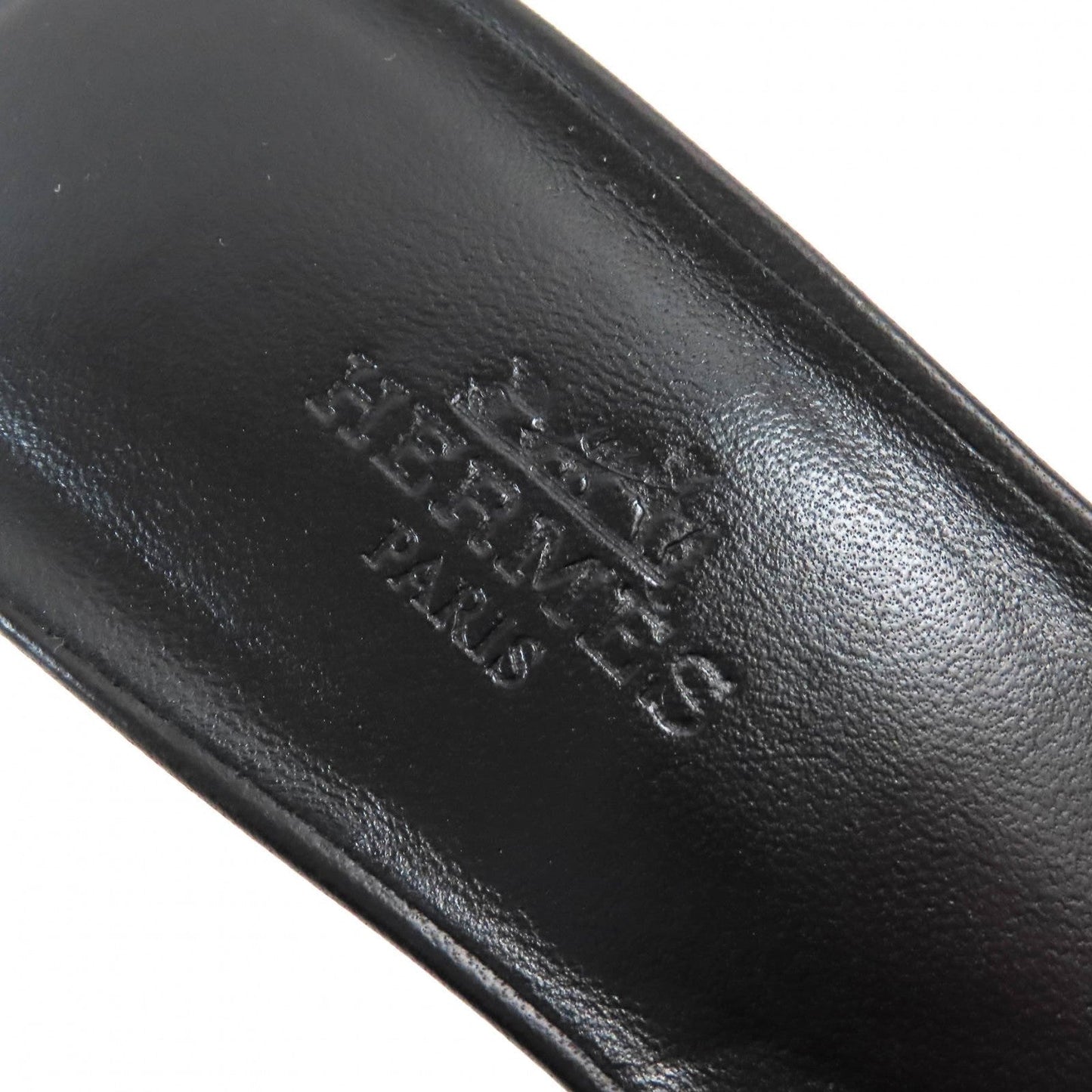 HERMES Sandals 201068Z leather black Agiaccio 36