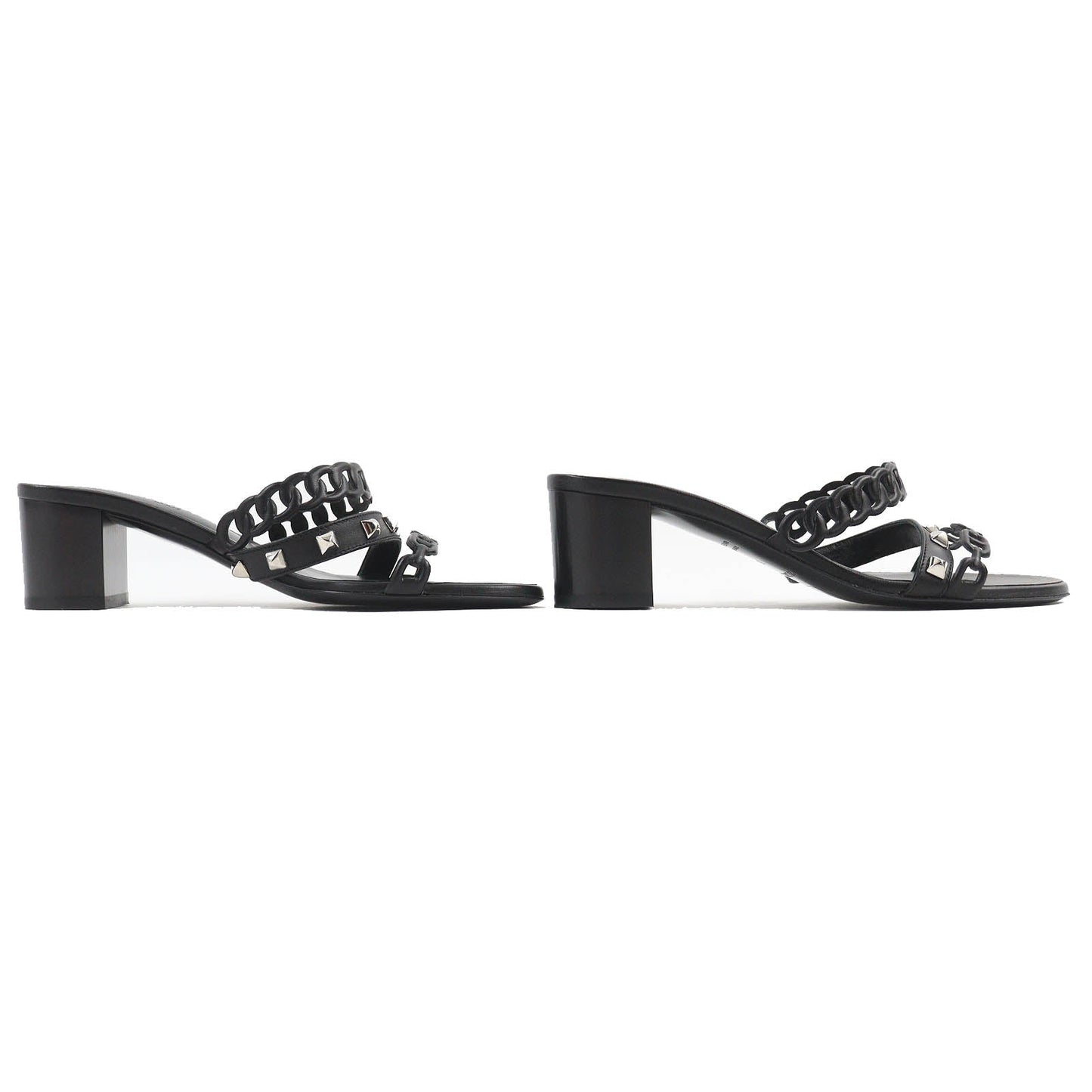 HERMES Sandals 201068Z leather black Agiaccio 36